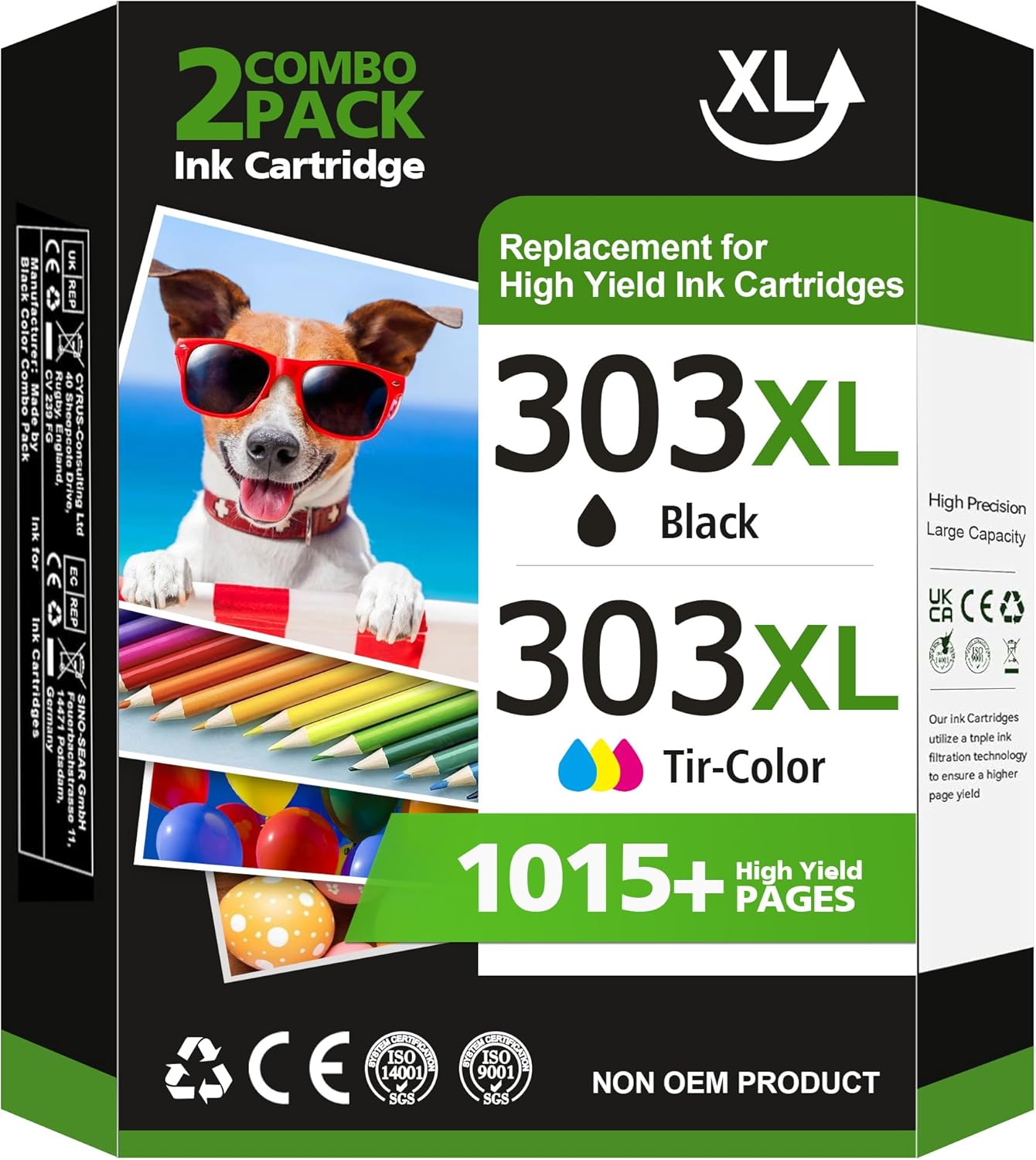 LIFOR 303XL 303 XL Ink Cartridges Black and Colour High Yield Replacement for HP...