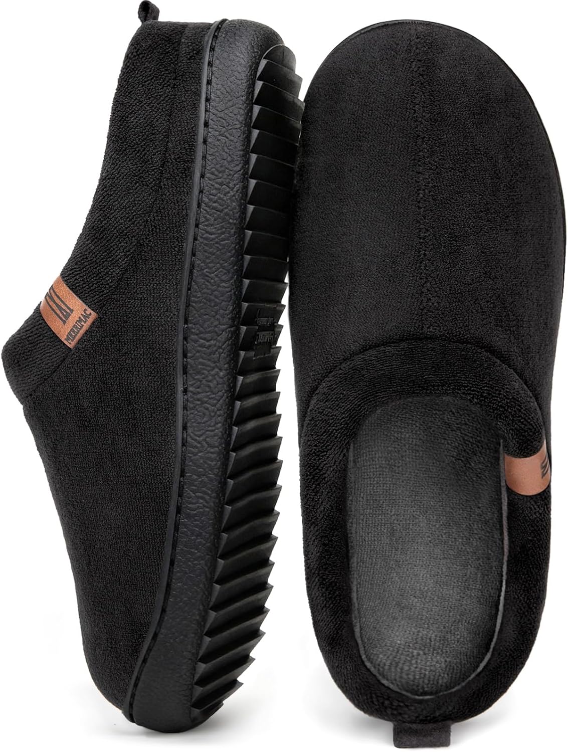 MERRIMAC Men's Slip-on Slippers, Special Comfy Memory Foam Indoor Shoes, High-Qu...