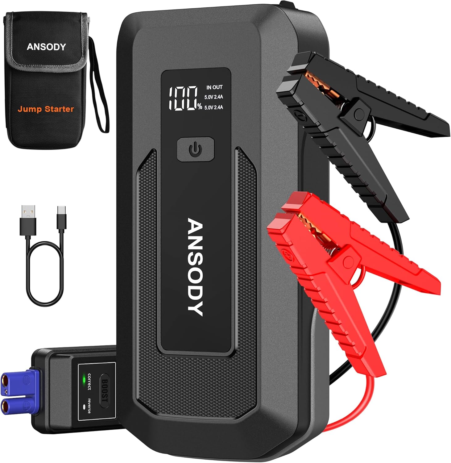 3000A Jump Starter Power Pack (Up to 10.0L Gas,8.0L Diesel), Car Battery Booster...