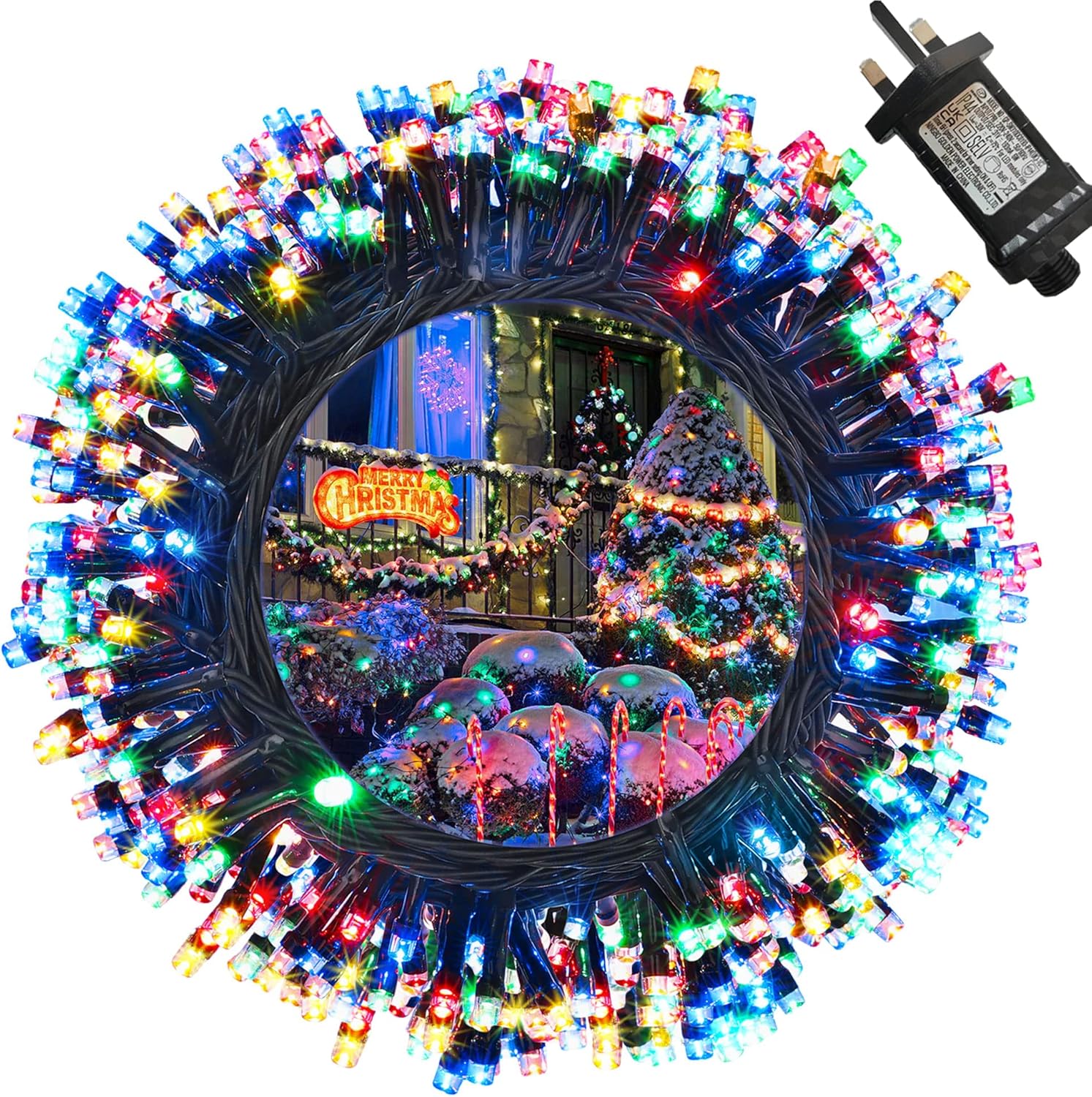 High-Quality Christmas Tree Lights, Vibrant Multicolor LED Outdoor Lights, Durab...
