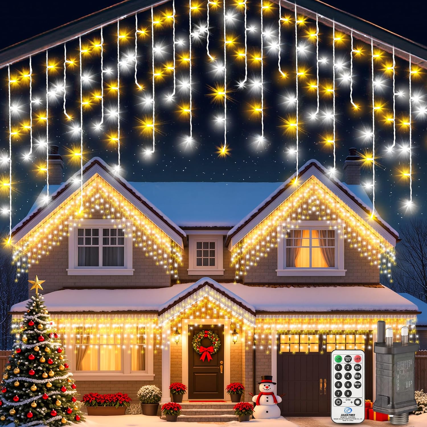 Icicle Christmas Lights, Special Outdoor Lights for Holiday Decoration, Fairy Li...