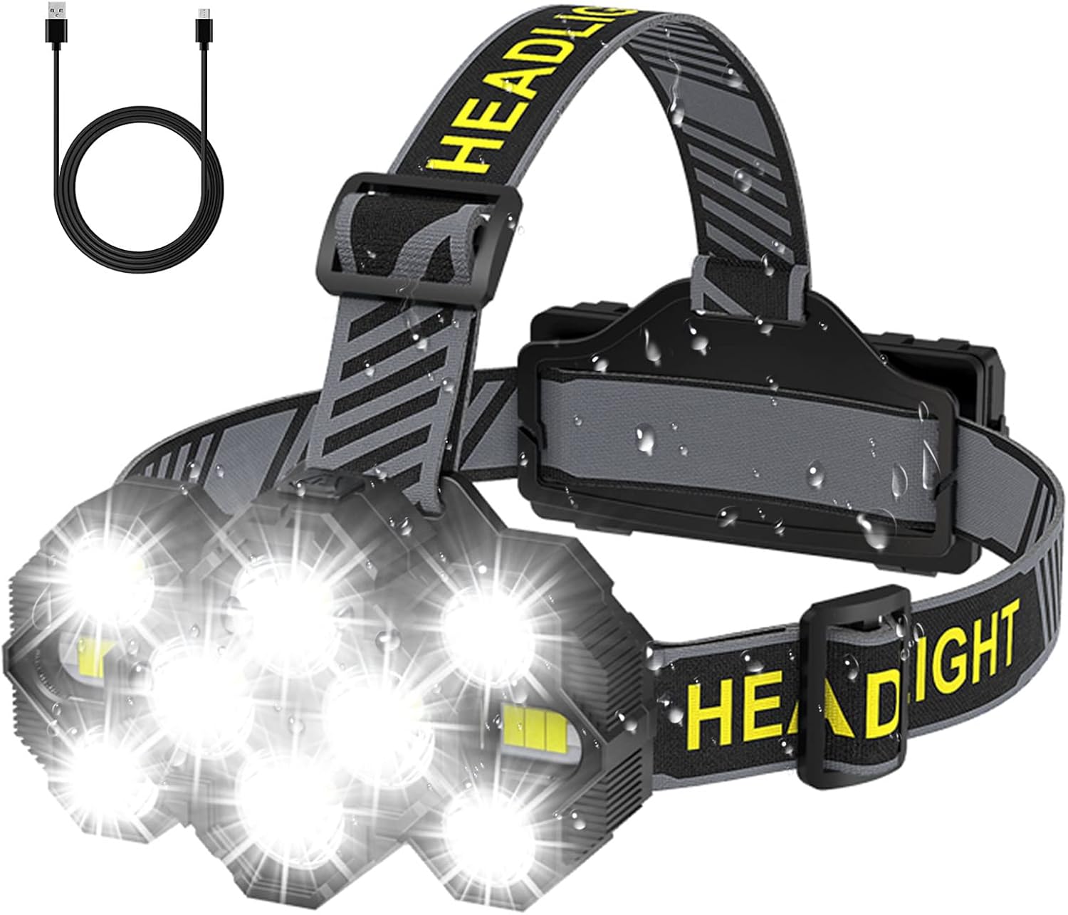 Victoper Head Torch Rechargeable v10000 Upgraded 22000 Lumen Torches LED Super B...
