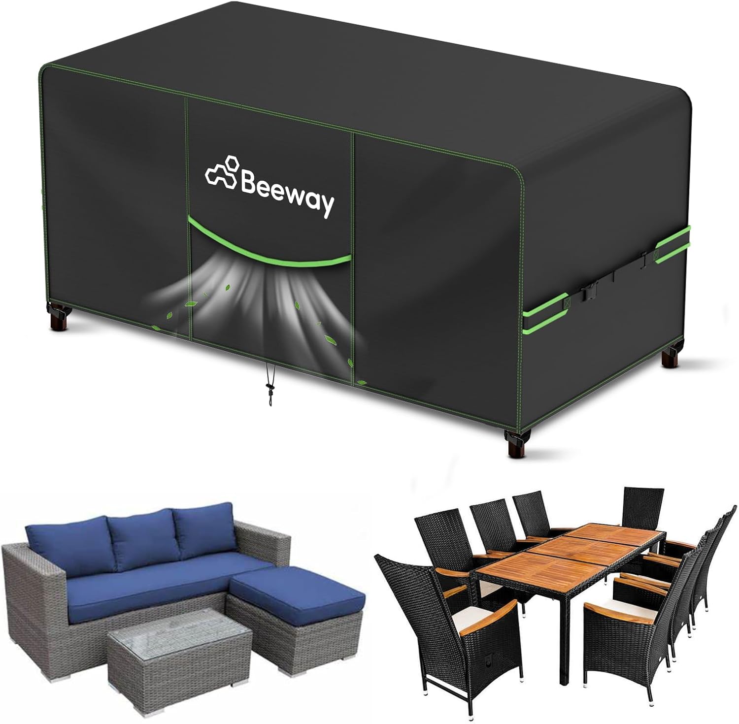 BEEWAY Garden Furniture Cover, High-Quality Furniture Protector With Air Vent V2...