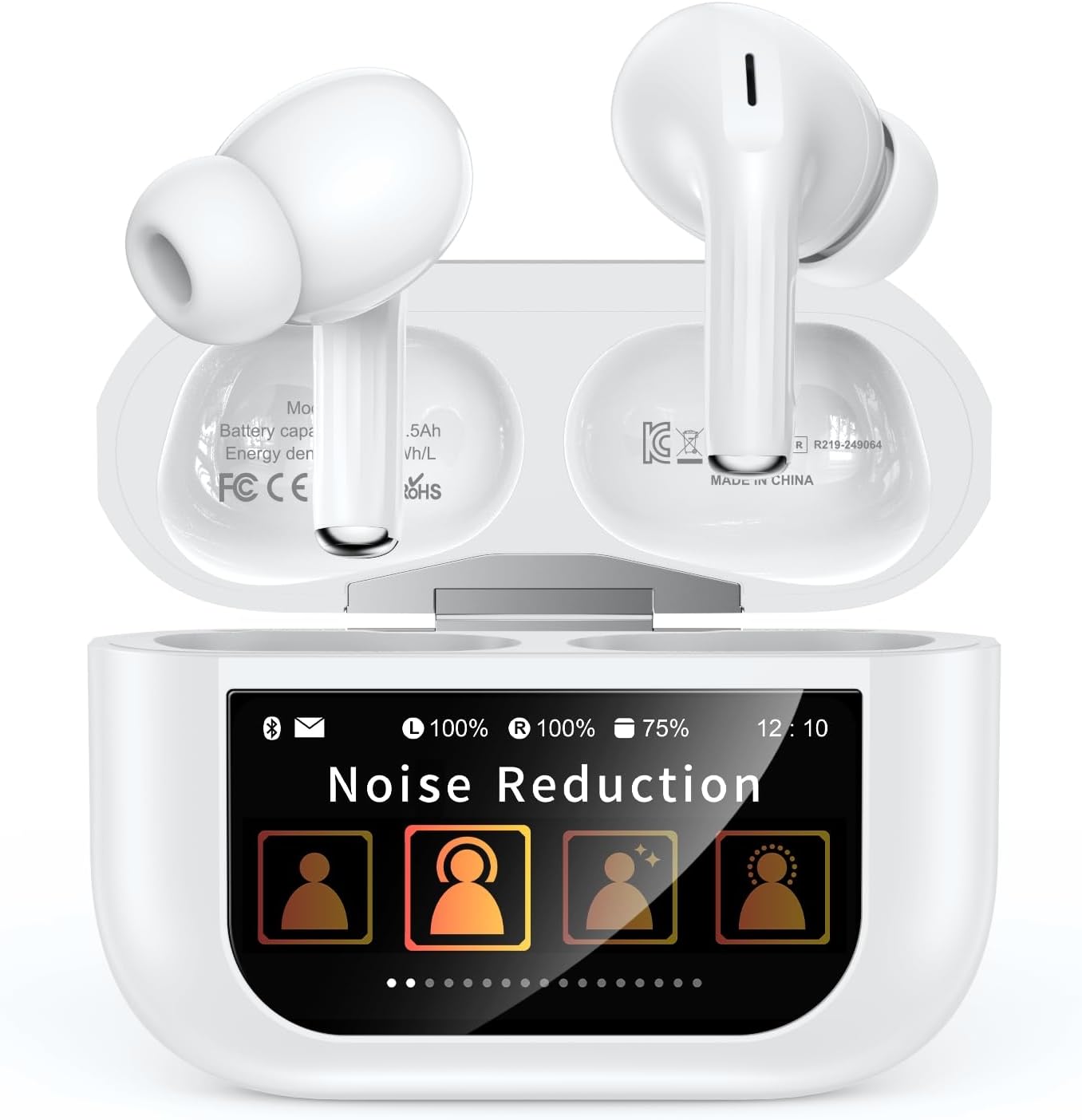 Top Bluetooth Earbuds, Unique Wireless Earphones with Smart Touchscreen Case, Hi...