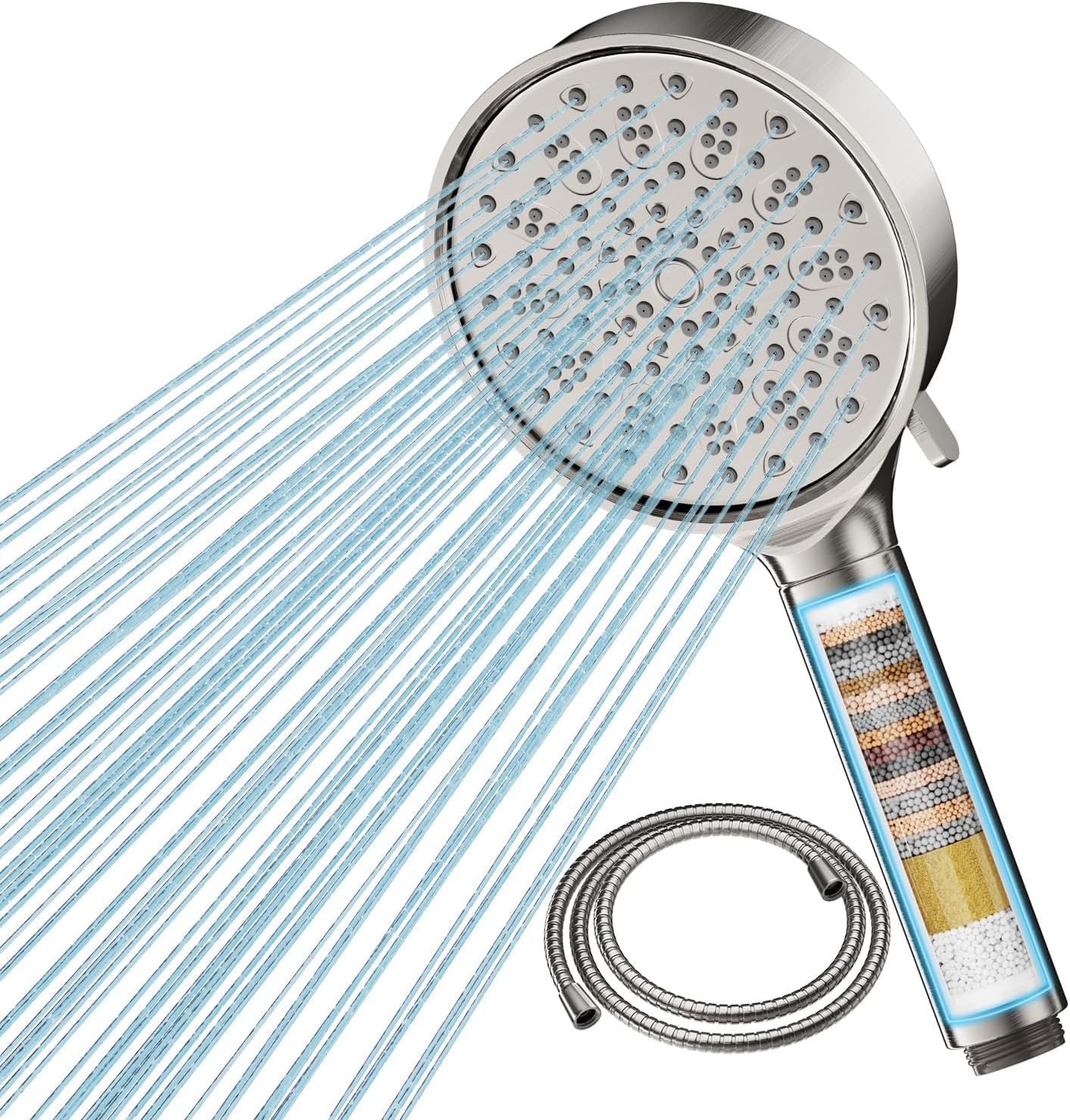 Cobbe Hard Water Filter Shower Head, Special Shower Head and Hose with 20 Stage...