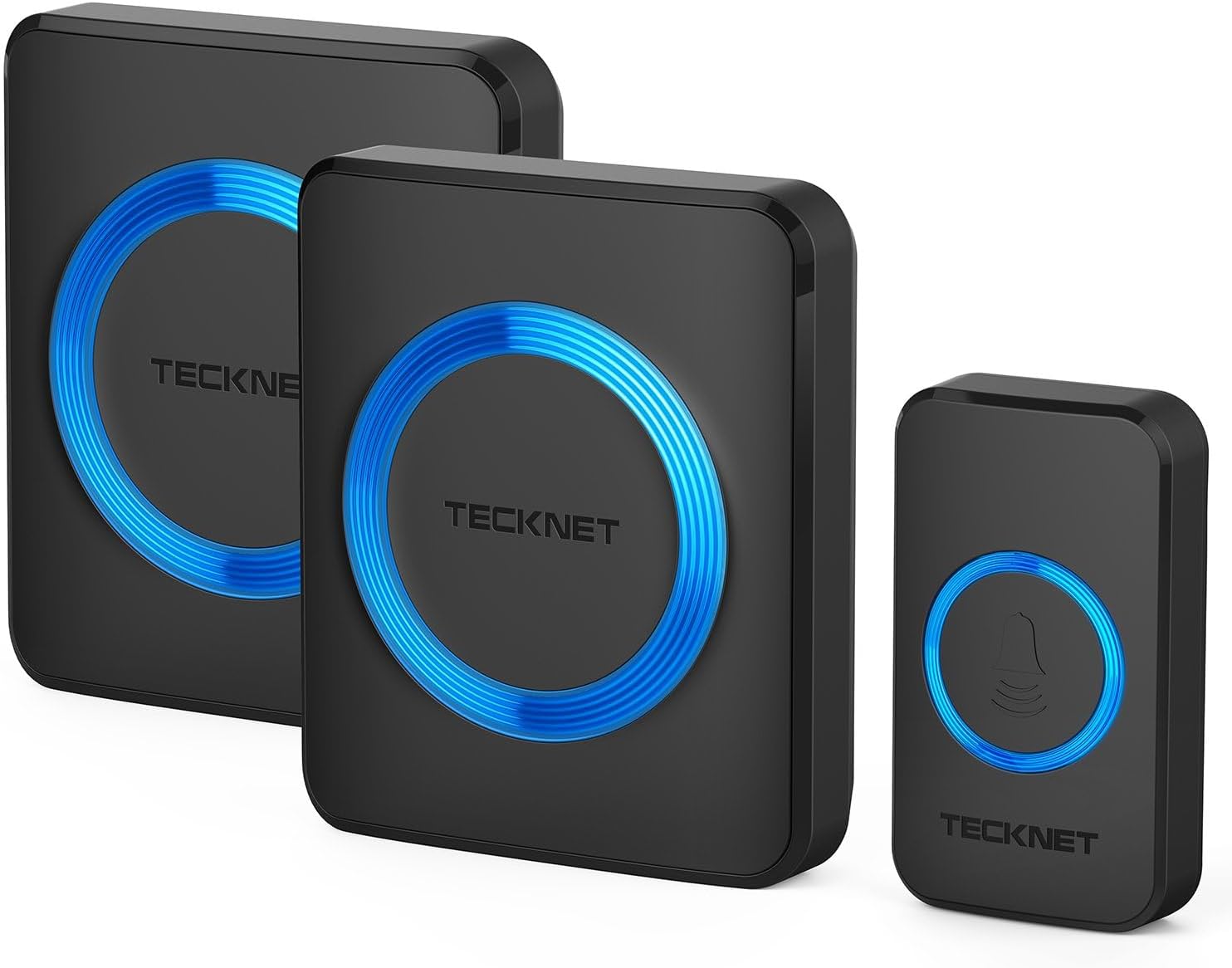 TECKNET Wireless Doorbell, Doorbell IP65 Waterproof Twin Wall Plug-in Cordless D...