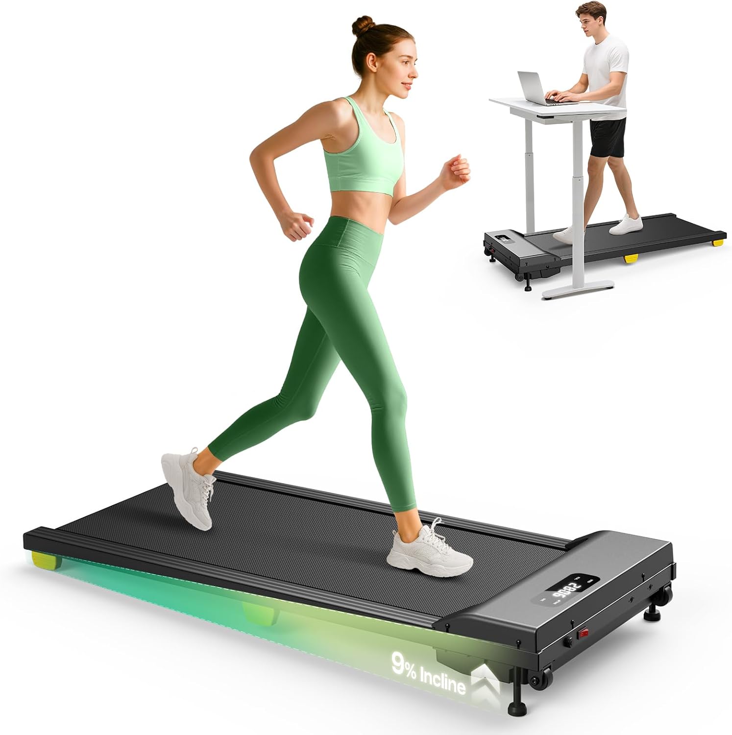 Walking Pad, Compact Under Desk Treadmill for Home, 3 in 1 Portable Treadmill wi...
