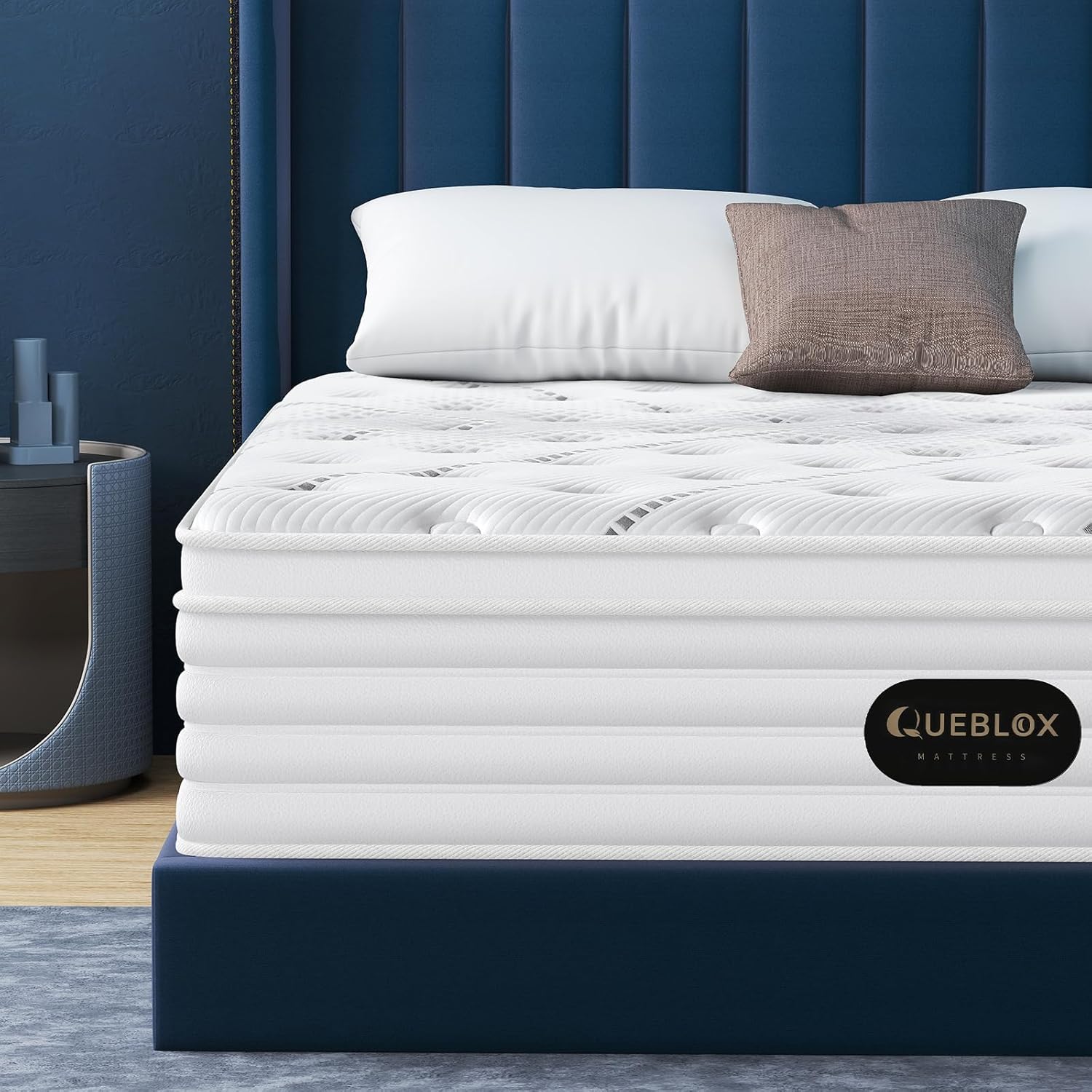 4FT6 Double Mattress, 11 Inch 7-Zone Pocket Sprung Mattress with Memory Foam and...