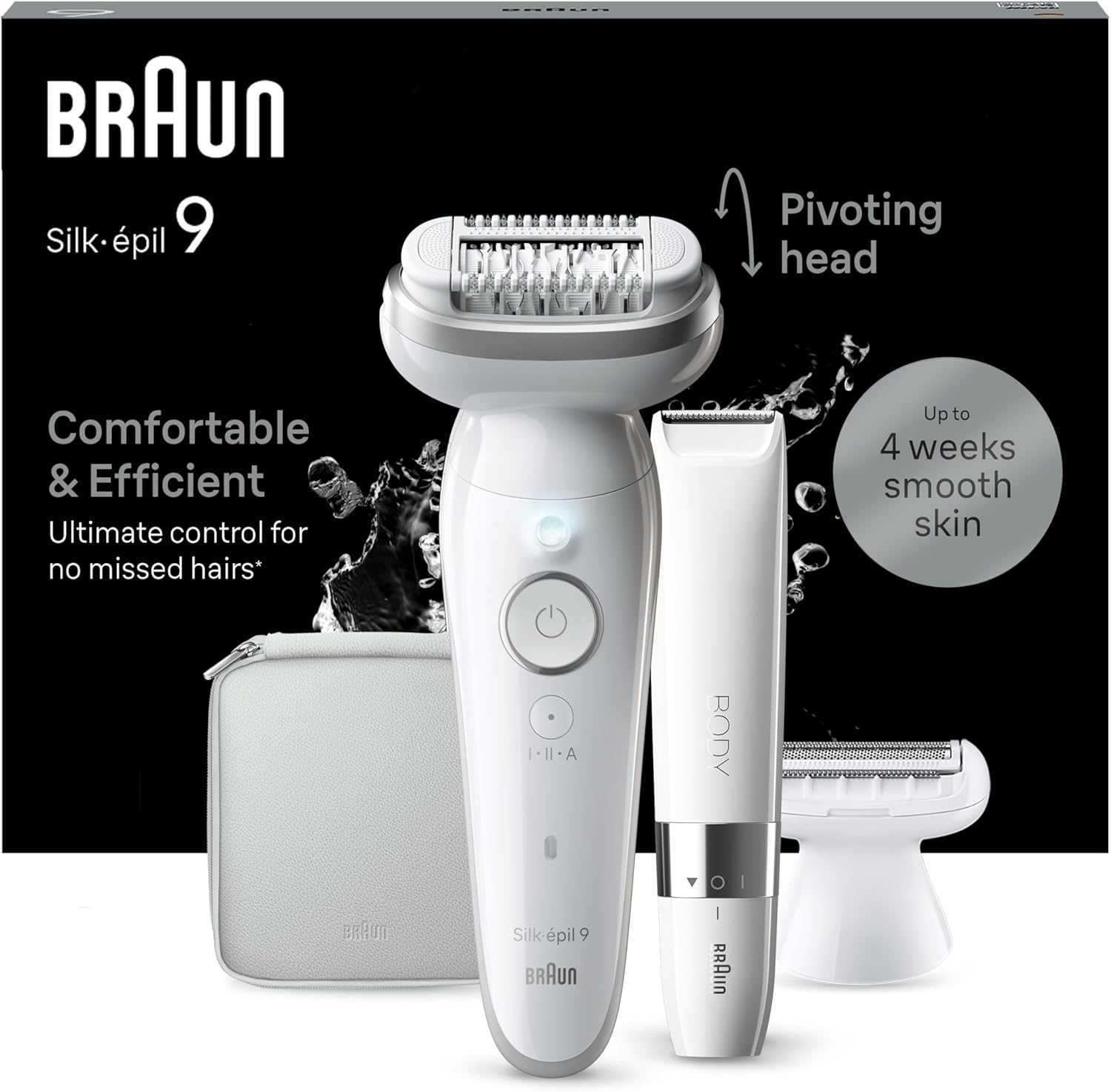 Braun Silk-épil 9, Epilator with Pivoting Head for Easy Hair Removal, Wet & Dry,...