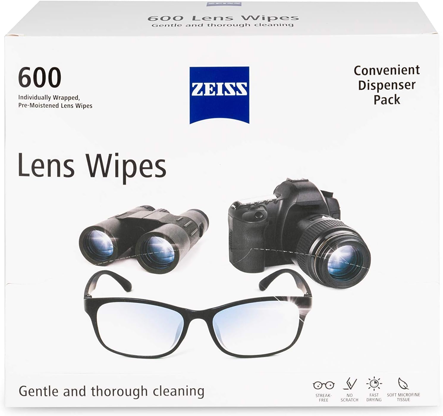 ZEISS Pre-Moistened Lens Cleaning Wipes, 600 Count...