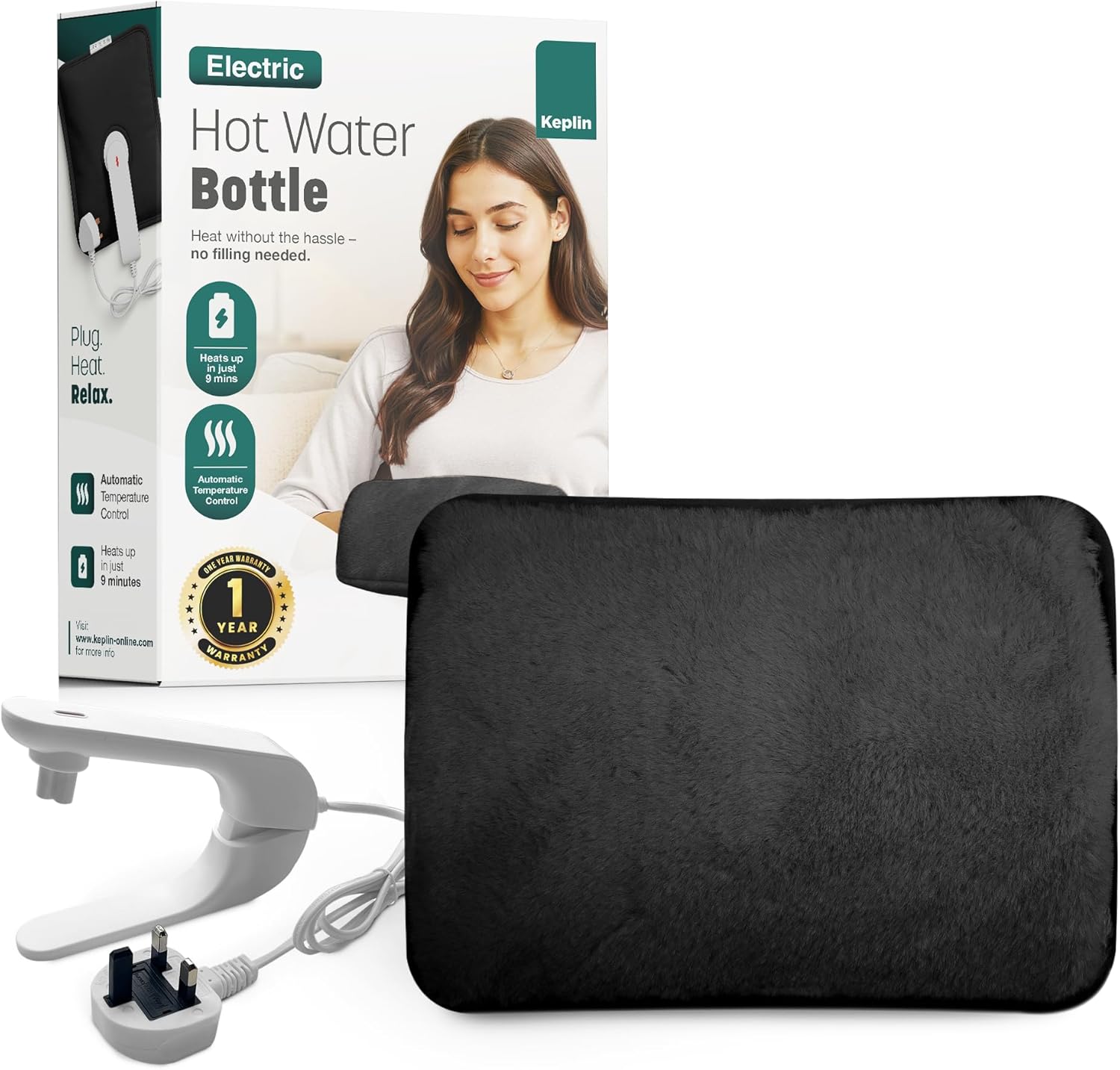 KEPLIN Rechargeable Electric Hot Water Bottle, Special Soft Electric Hot Water B...