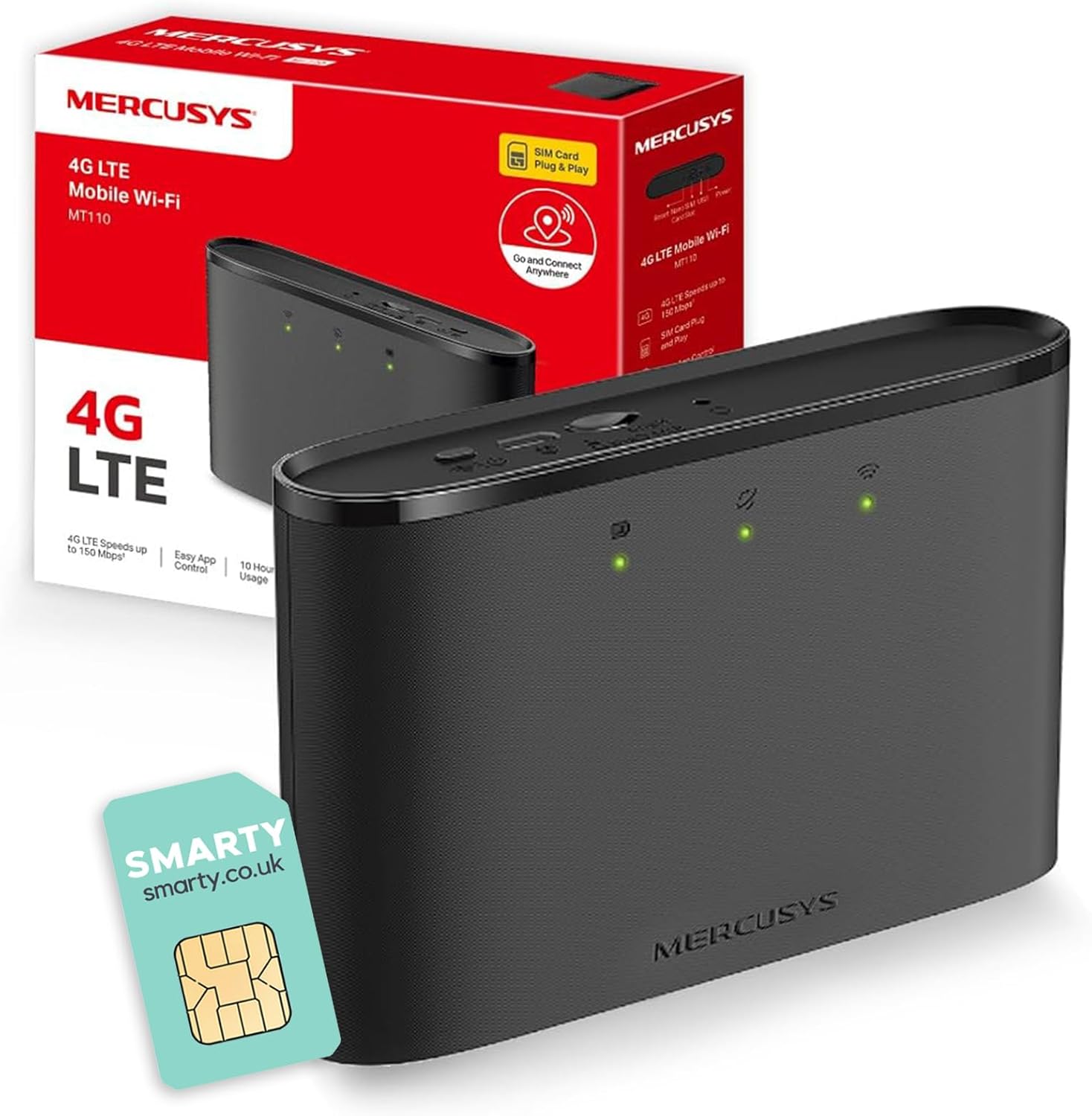 MERCUSYS MT110 Mifi with Free SIM card, 4G router, Travel Mobile Wifi Hotspot, C...