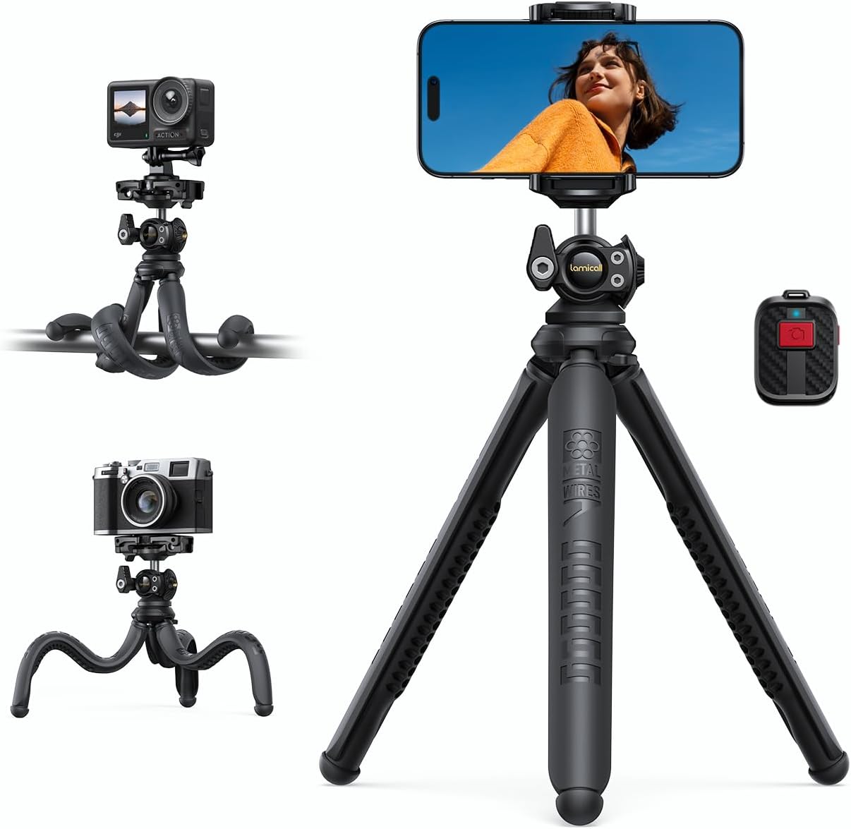 Lamicall Mobile Phone Tripod, Special Flexible Camera Tripod for Versatile Use,...