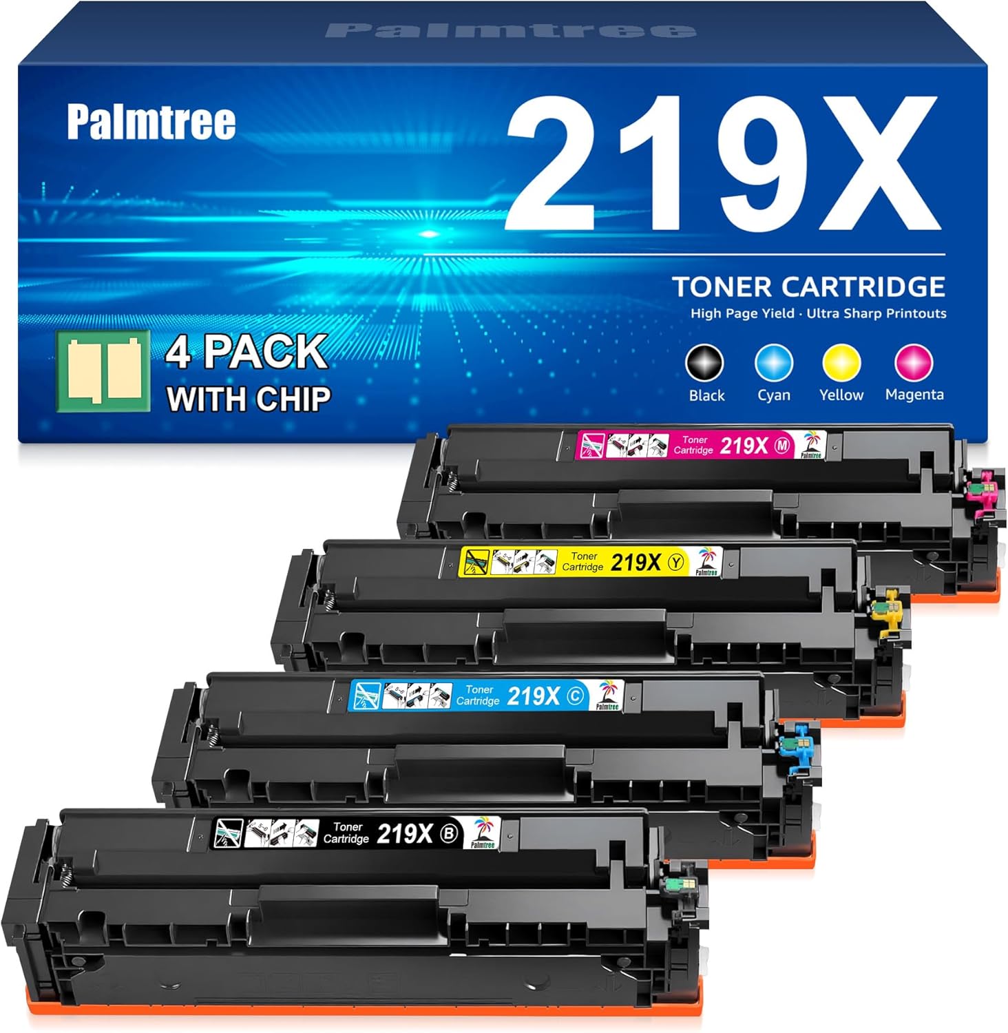 Unique Palmtree 219X Toner Set, Specially Compatible with HP LaserJet Pro, High-...