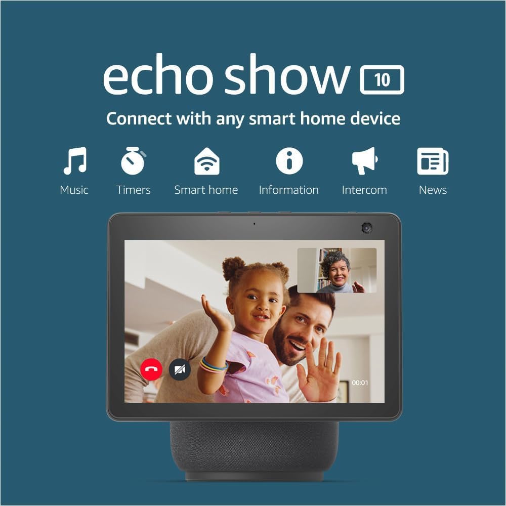 Echo Show 10 (Newest gen) | HD smart display with...