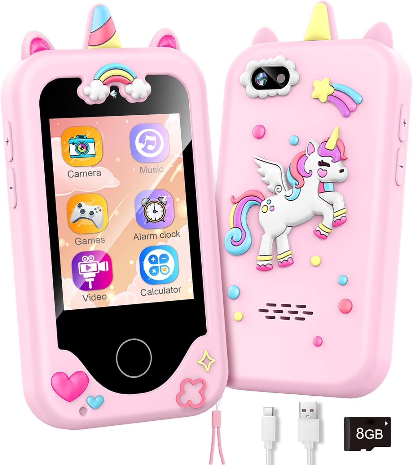 Kids Smart Phone with Dual Camera, Game & Music Player, Toddler Learning Play To...