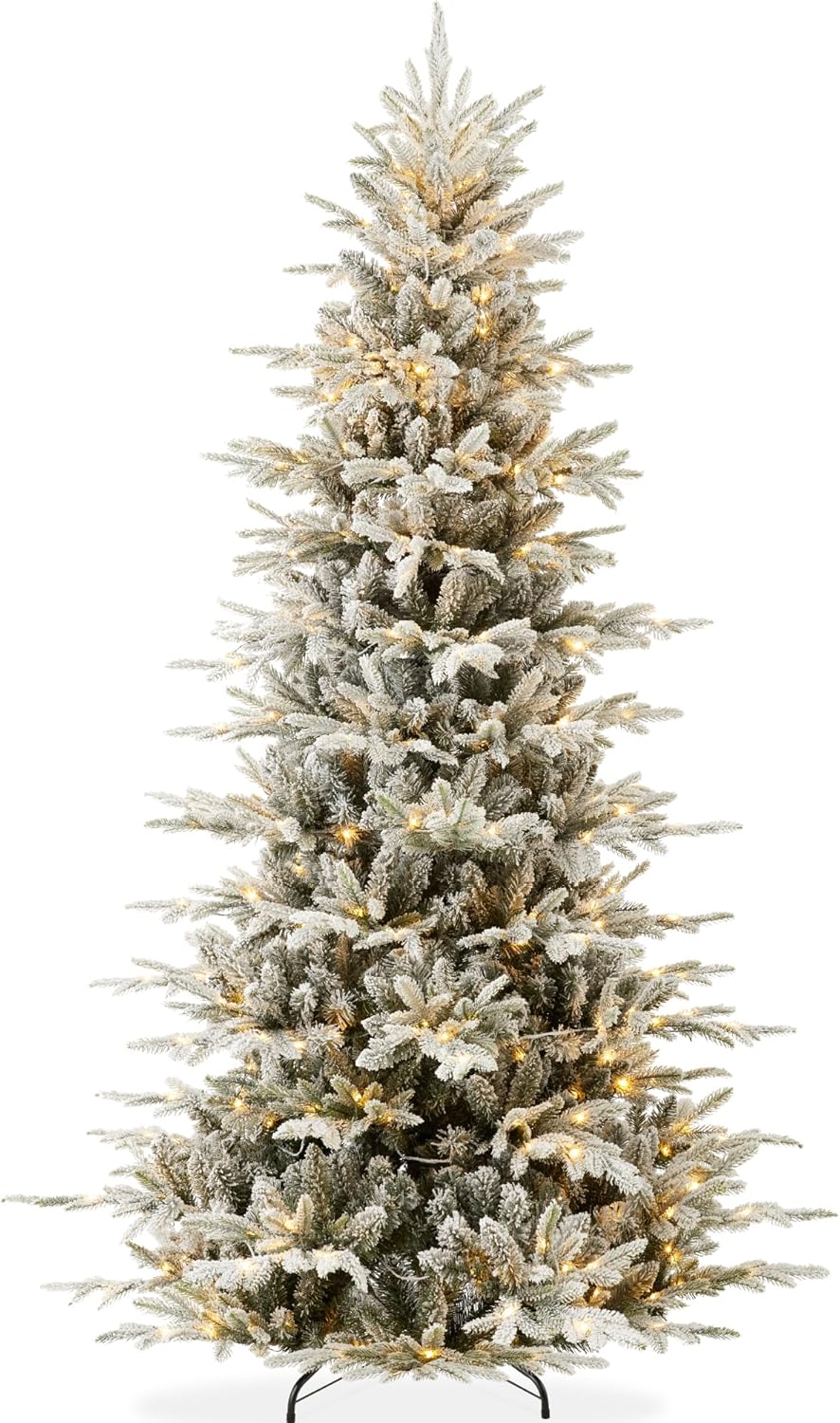 Best Choice Products Lighted Aspen Christmas Tree, 7.5ft Flocked Artifical Noble...