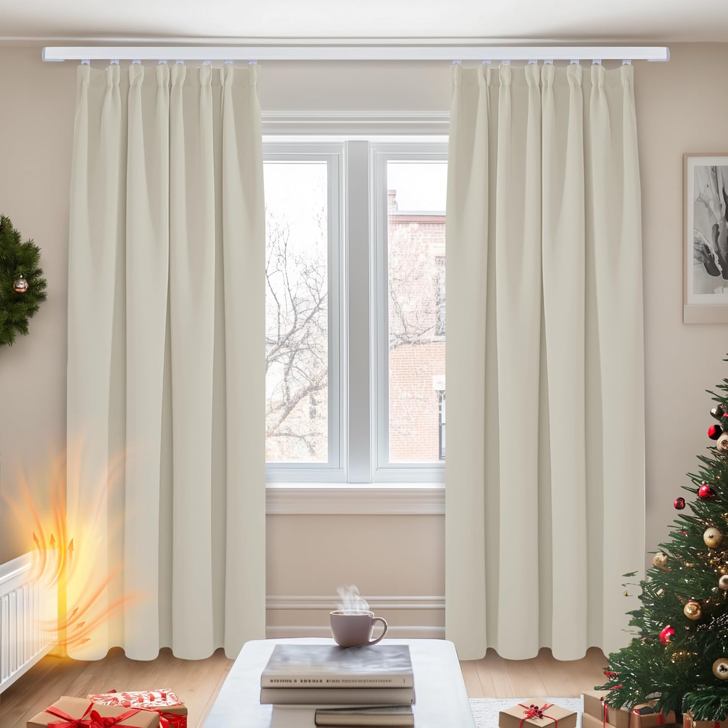 Premium Deconovo Thermal Insulated Curtains, Superior Room Darkening Curtain Pan...