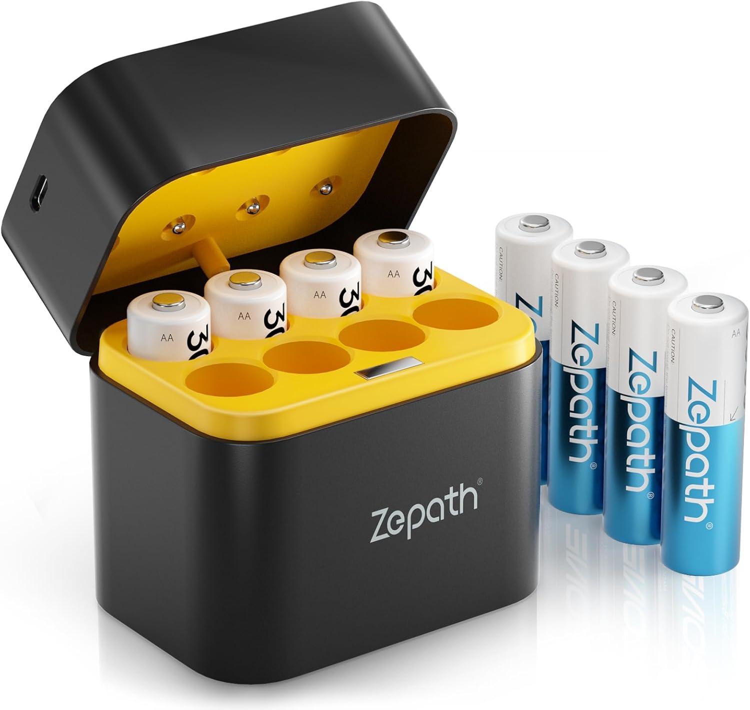 AA Rechargeable Lithium Batteries with Battery Charger, 8 Pack 3000mWh High Capa...