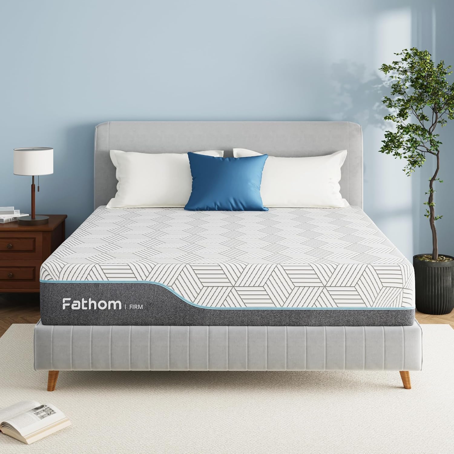 FATHOM Firm Queen Mattress 10 Inch Memory Foam Mat...