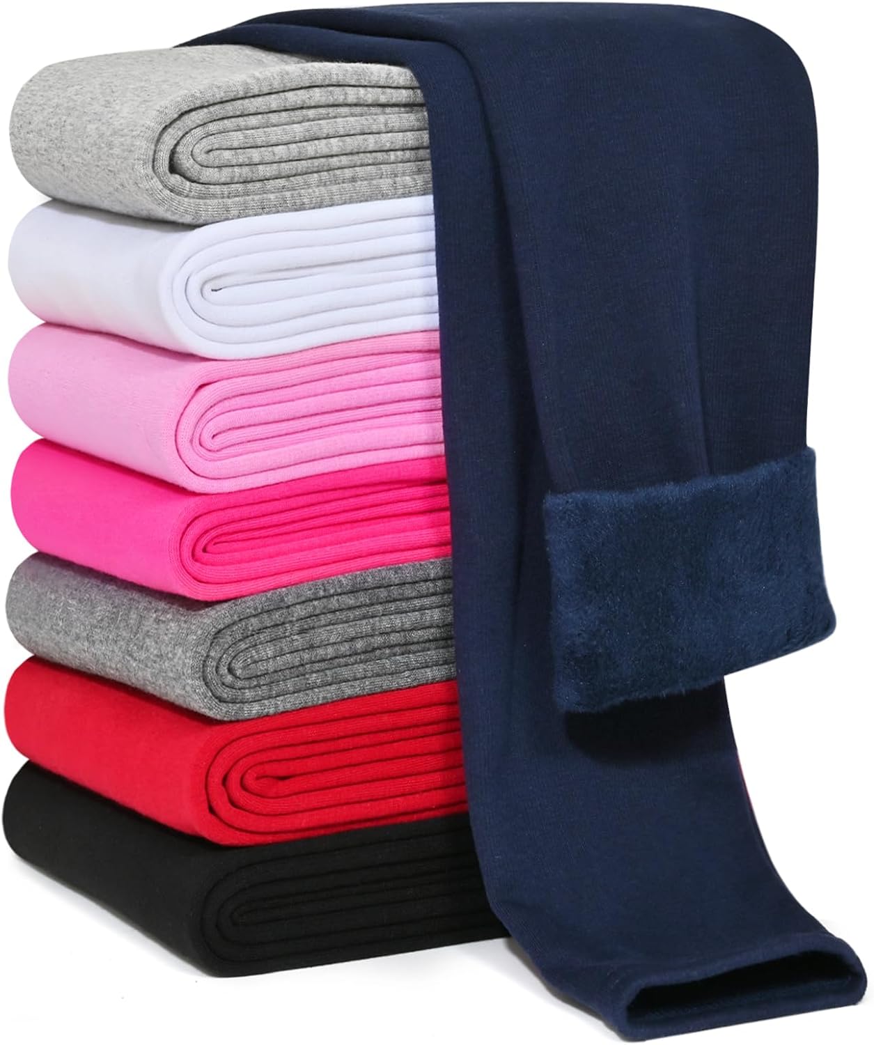 Girls Fleece Lined Leggings Cotton Kids Winter Warm Leggings Thick Thermal Tight...