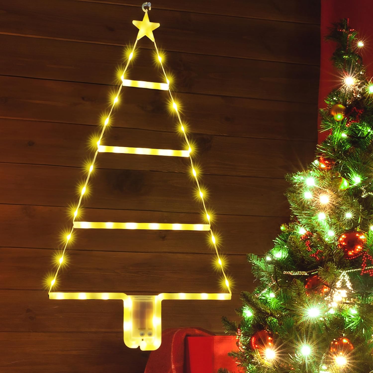 Battery Christmas Lights, Special 2ft LED Ladder Christmas with Timer, Innovativ...