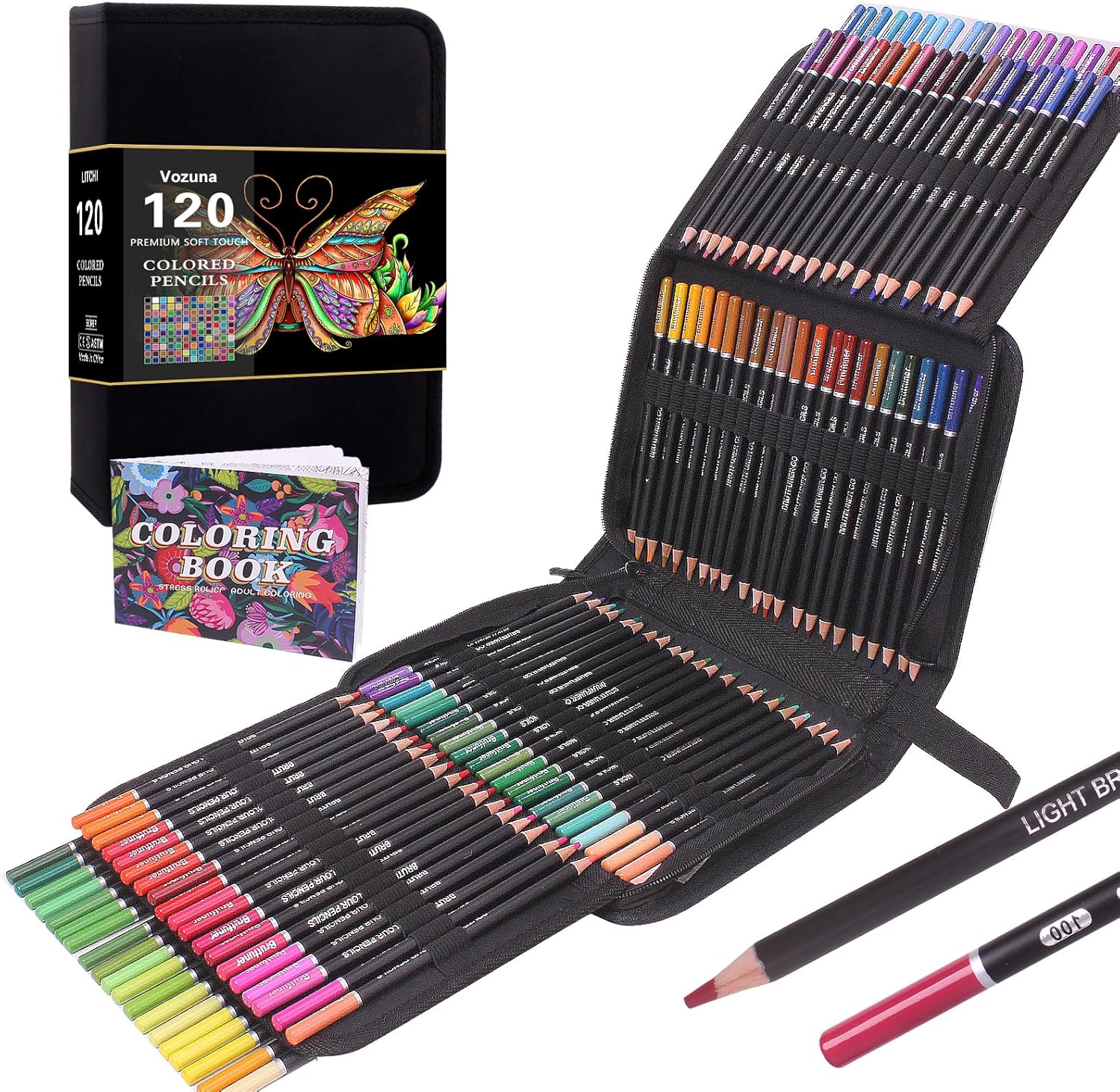 120 Colouring Pencils Zip-Up Set Perfect for Drawing, Sketching, Shading & Color...