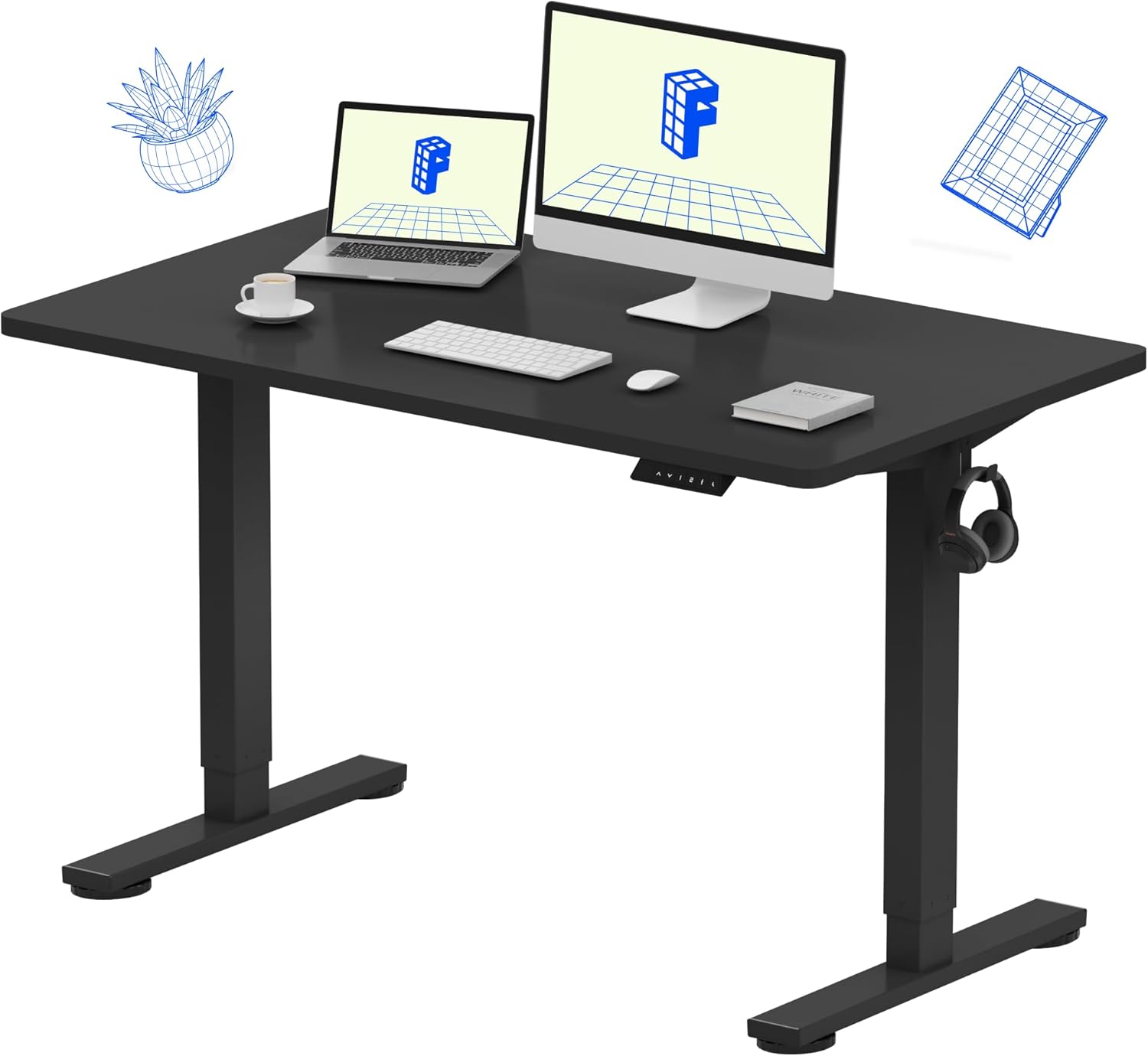 FLEXISPOT EN1 One-Piece Standing Desk, 48"x24" Seamless Desktop Electric Height...