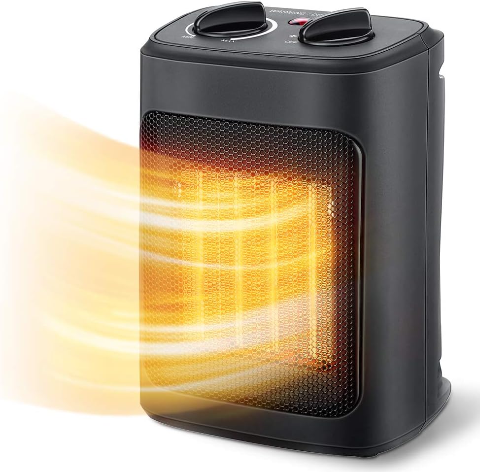 Space Heater, 1500W Electric Heaters Indoor Portable with Thermostat, PTC Fast H...