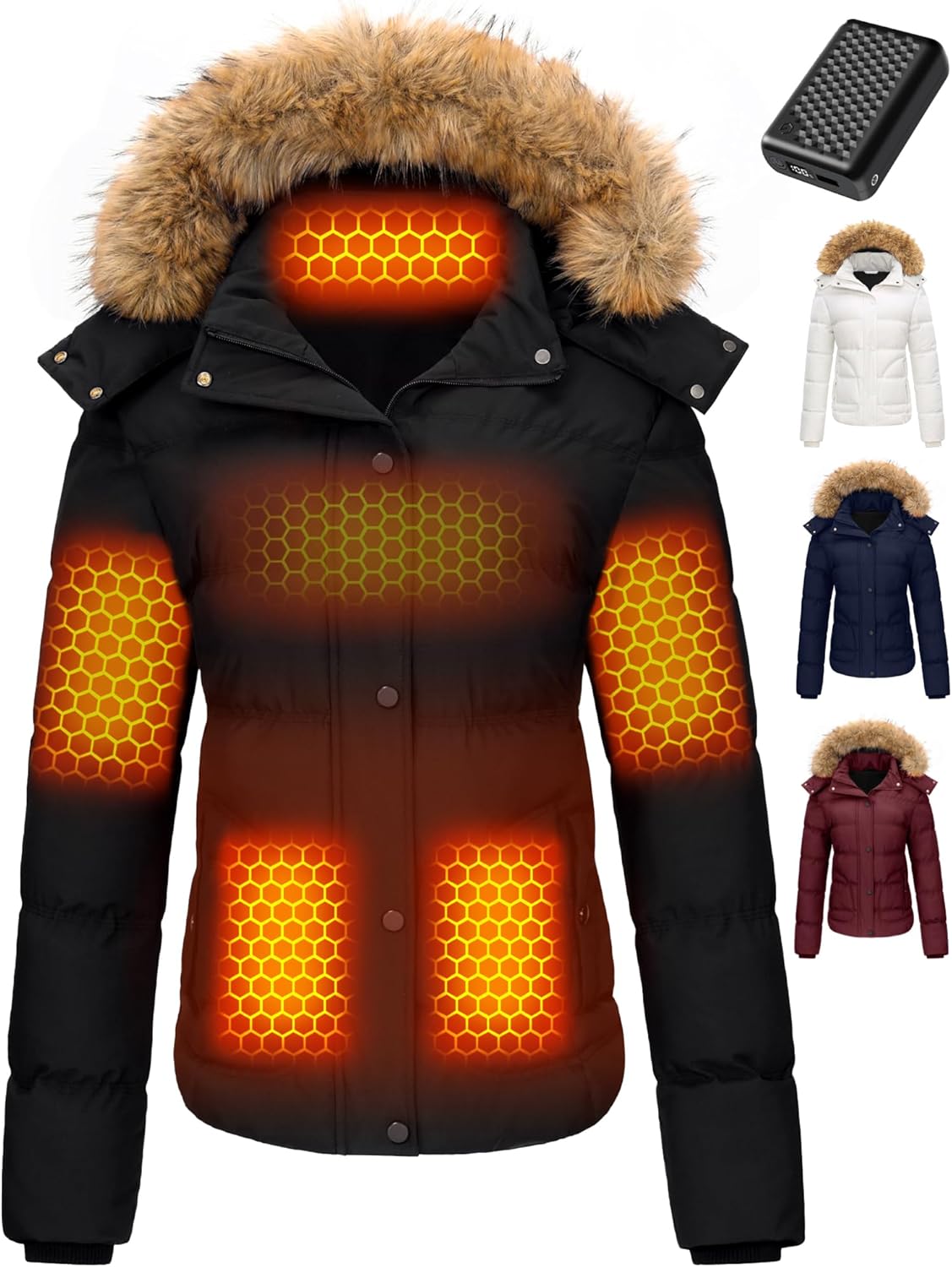 Wulcea Graphene Heated Jacket, Special Jacket for Women with 12V Fast Charge, In...