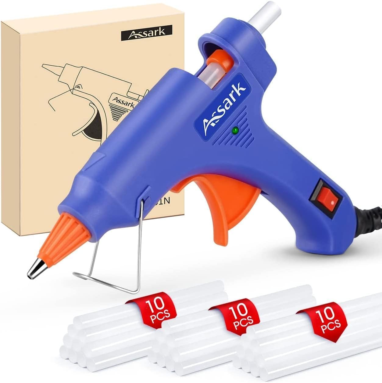 Hot Glue Gun Kit with 30 Glue Sticks(130mm x 7mm), Fast Preheating Hot Melt, Hig...
