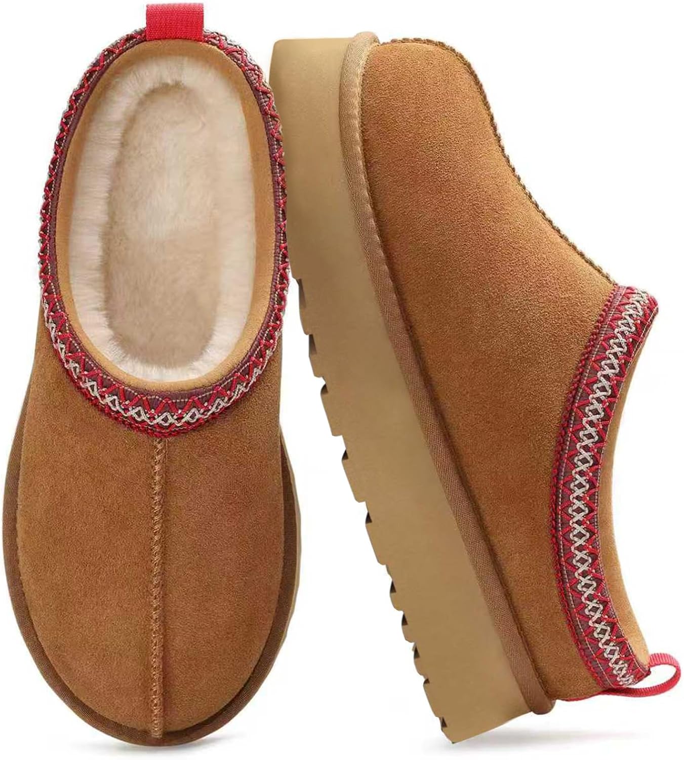 Women's Slippers Platform Mini Boots Short Ankle Boot Fur Fleece Lined House sli...