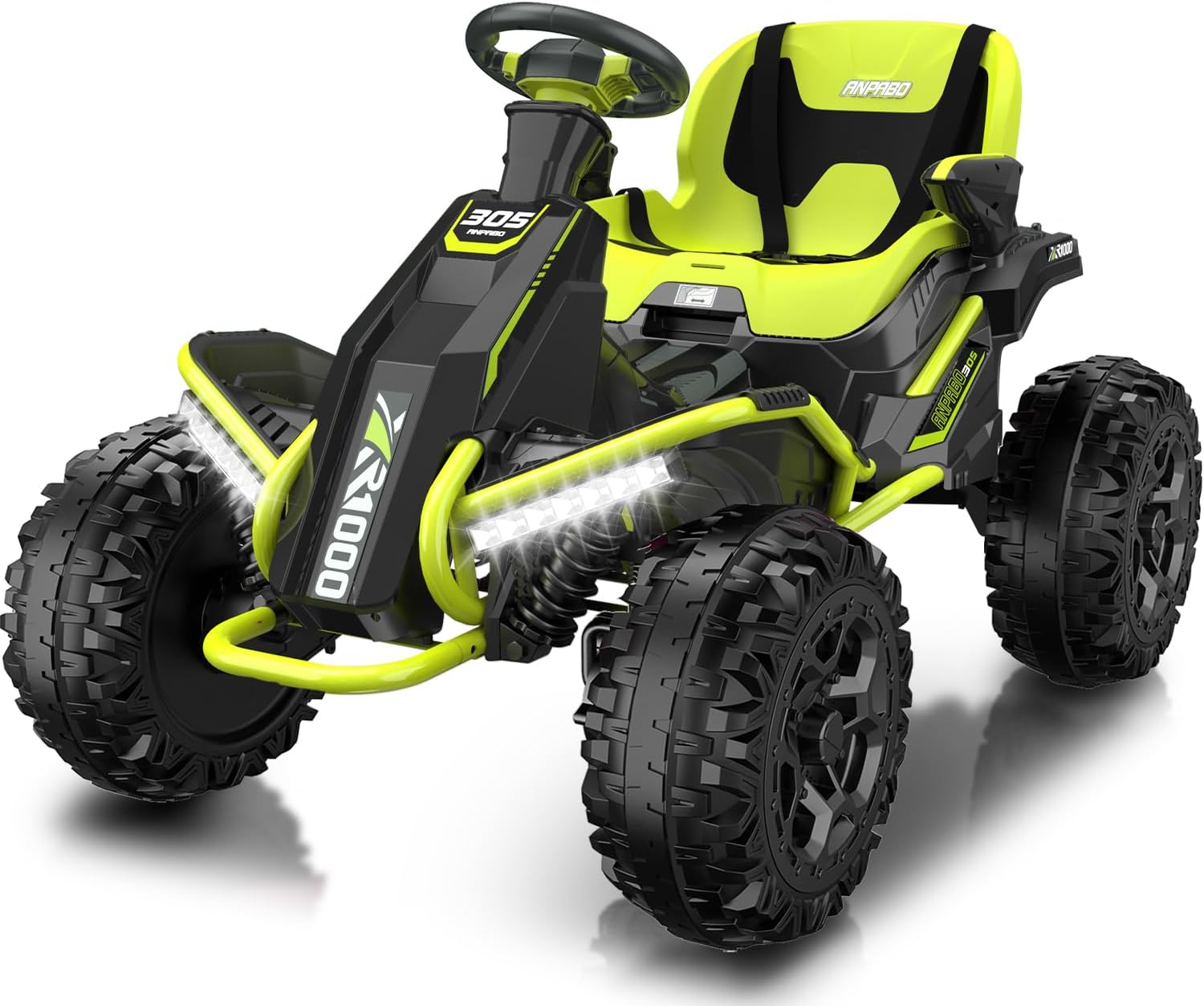 ANPABO 24V 4x4 Ride On Toys for Big Kids Aged 3-12 Green-4x200W Motors, 5MPH, Wi...