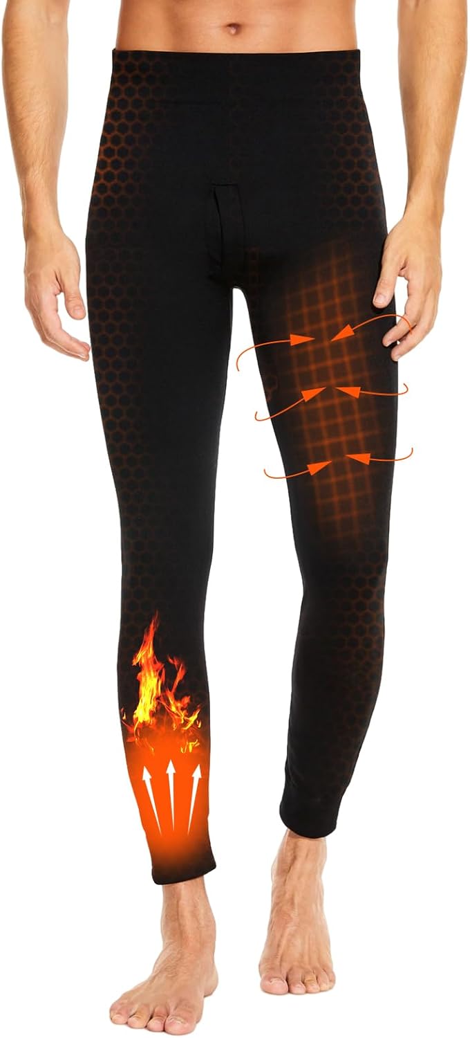 SIMIYA Thermal Underwear Mens Long Johns, Thermal Leggings Bottoms for Men, Flee...