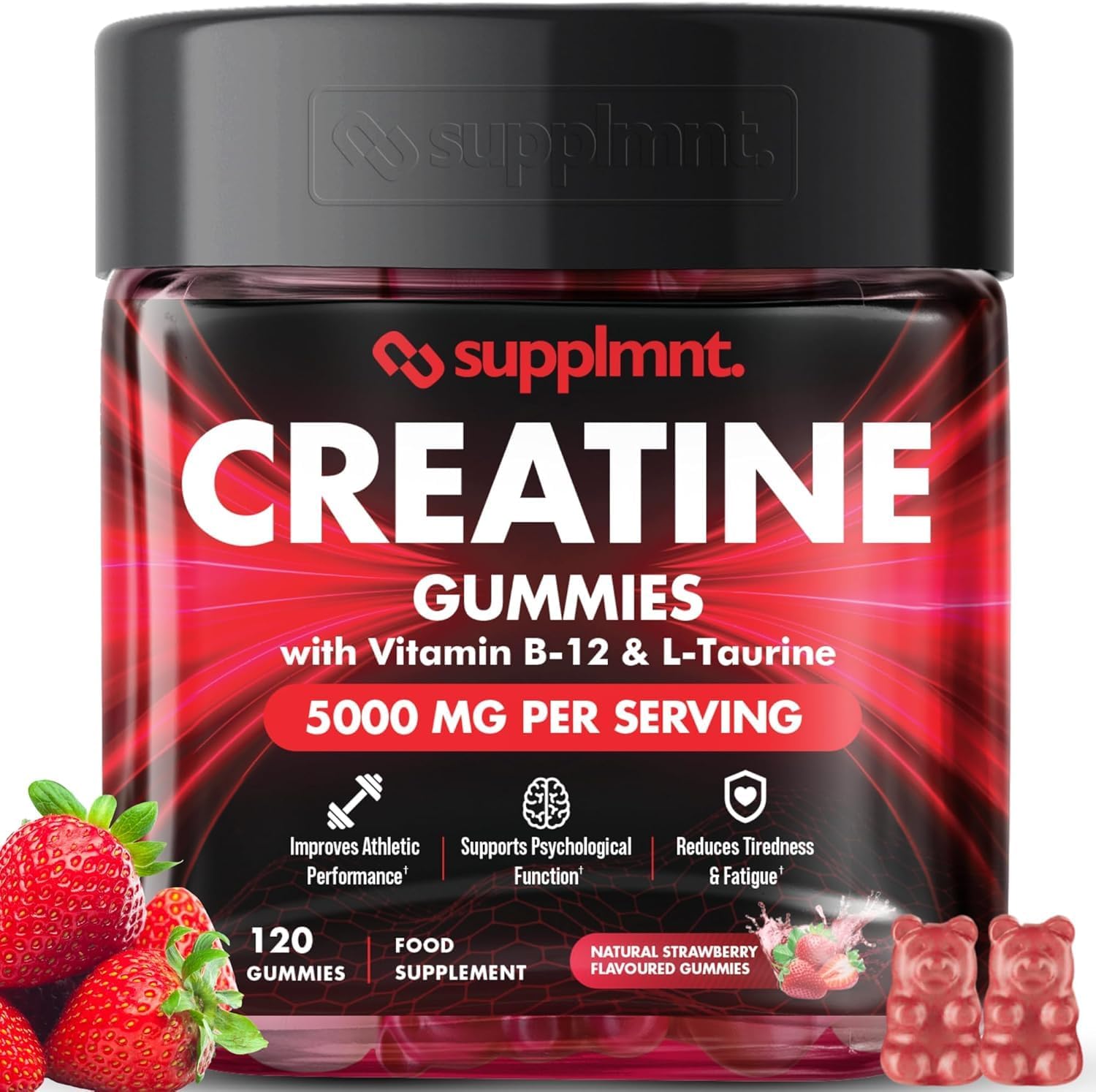 Creatine 120 Gummies Max 5000mg for Men & Women Creatine Monohydrate Plus B12 an...