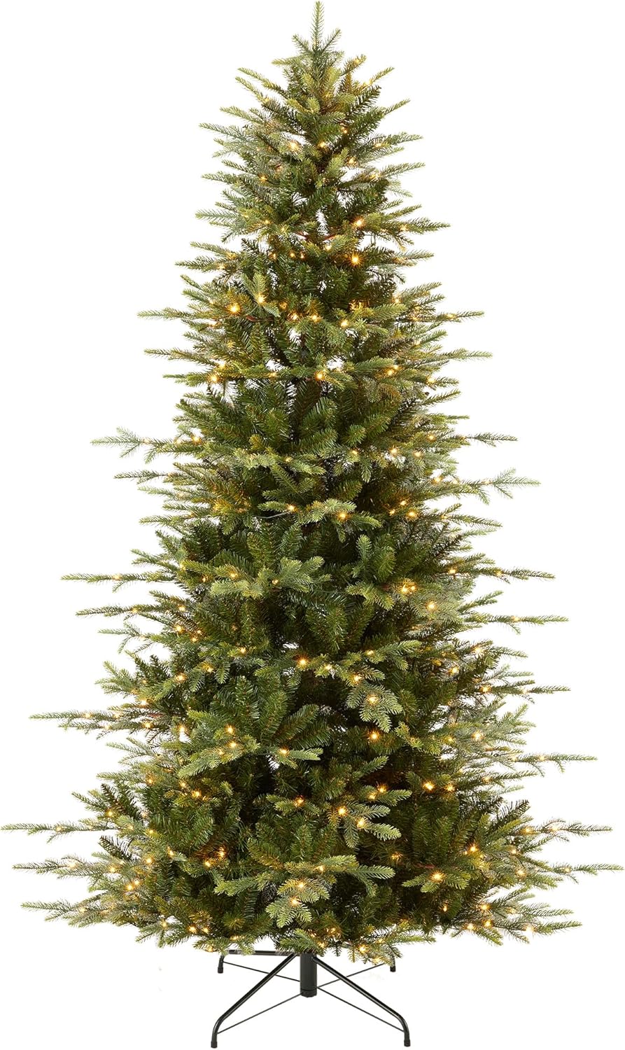 Best Choice Products 7.5ft Pre-Lit Artificial Aspen Slim Christmas Tree, Noble H...