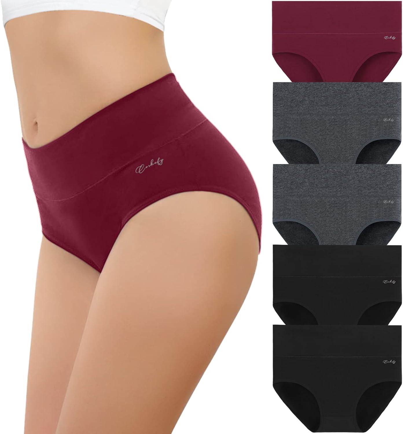 coskefy Underwear for Women, Special High Waisted Cotton Knickers, Comfortable L...