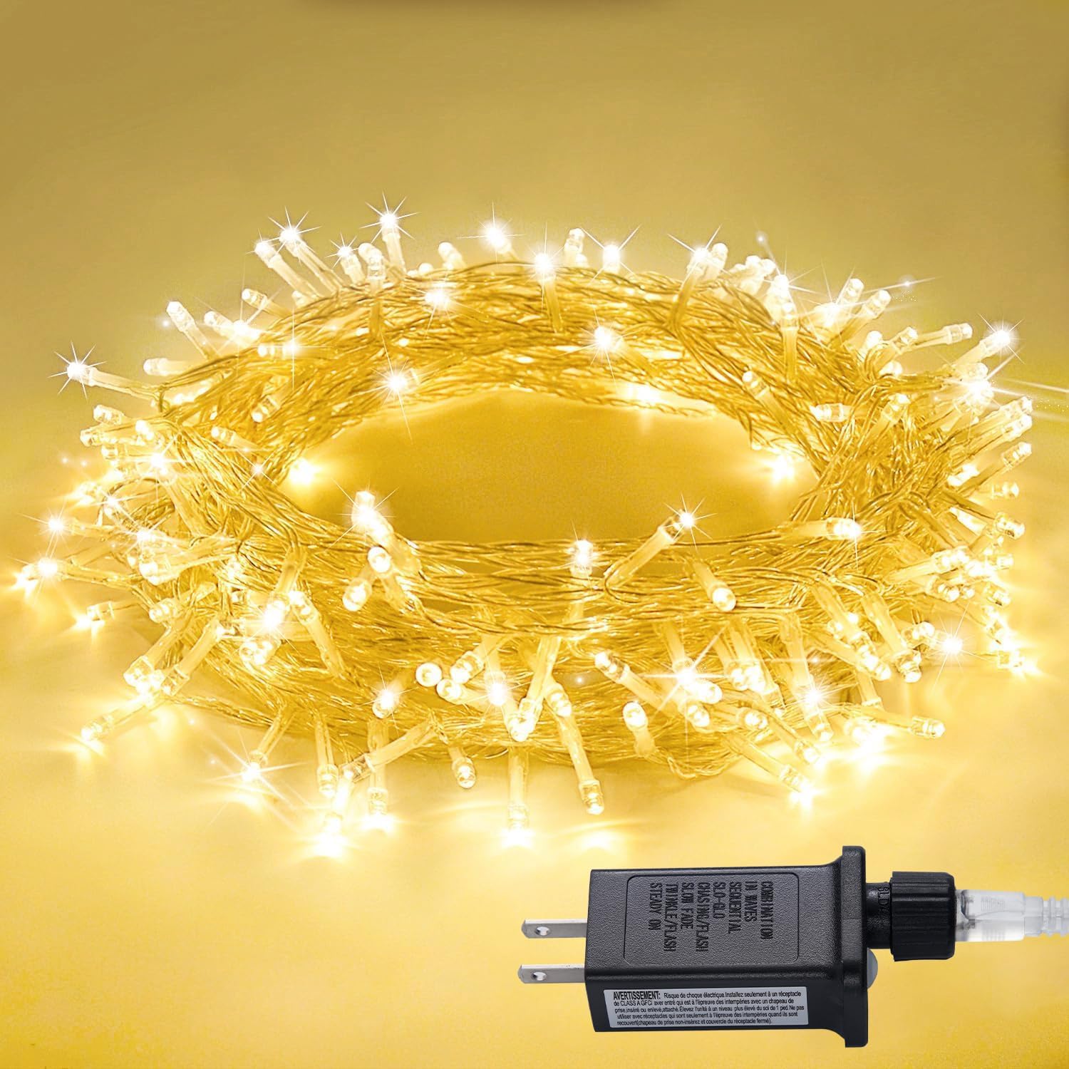 JMEXSUSS 100 LED Warm White Christmas Lights, 8 Modes Christmas Tree Lights Plug...