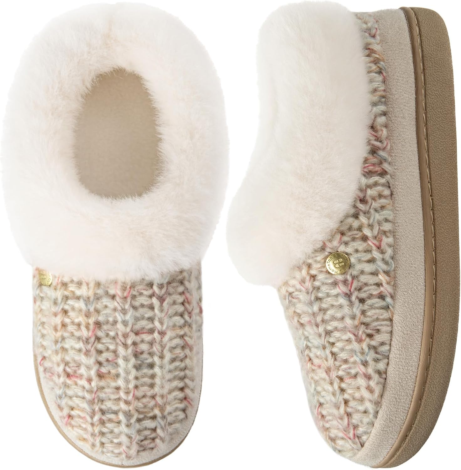 Coziest HomeTop Women's Knit Clog Slippers, Special Indoor House Shoes with Warm...