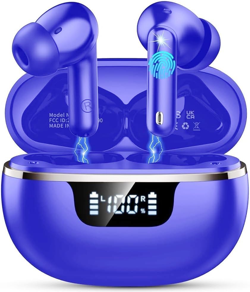 Wireless Earbuds, Bluetooth 5.4 Headphones 50H Playtime In Ear HiFi Stereo Deep...