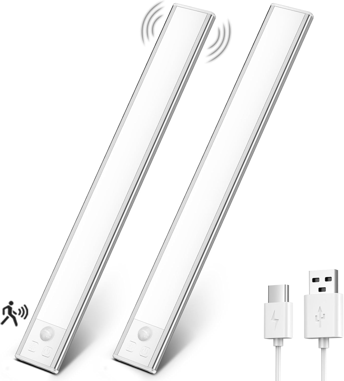 OUILA Under Cabinet Kitchen Lights, 108 LED [2 Pack] Cold White Motion Sensor Li...