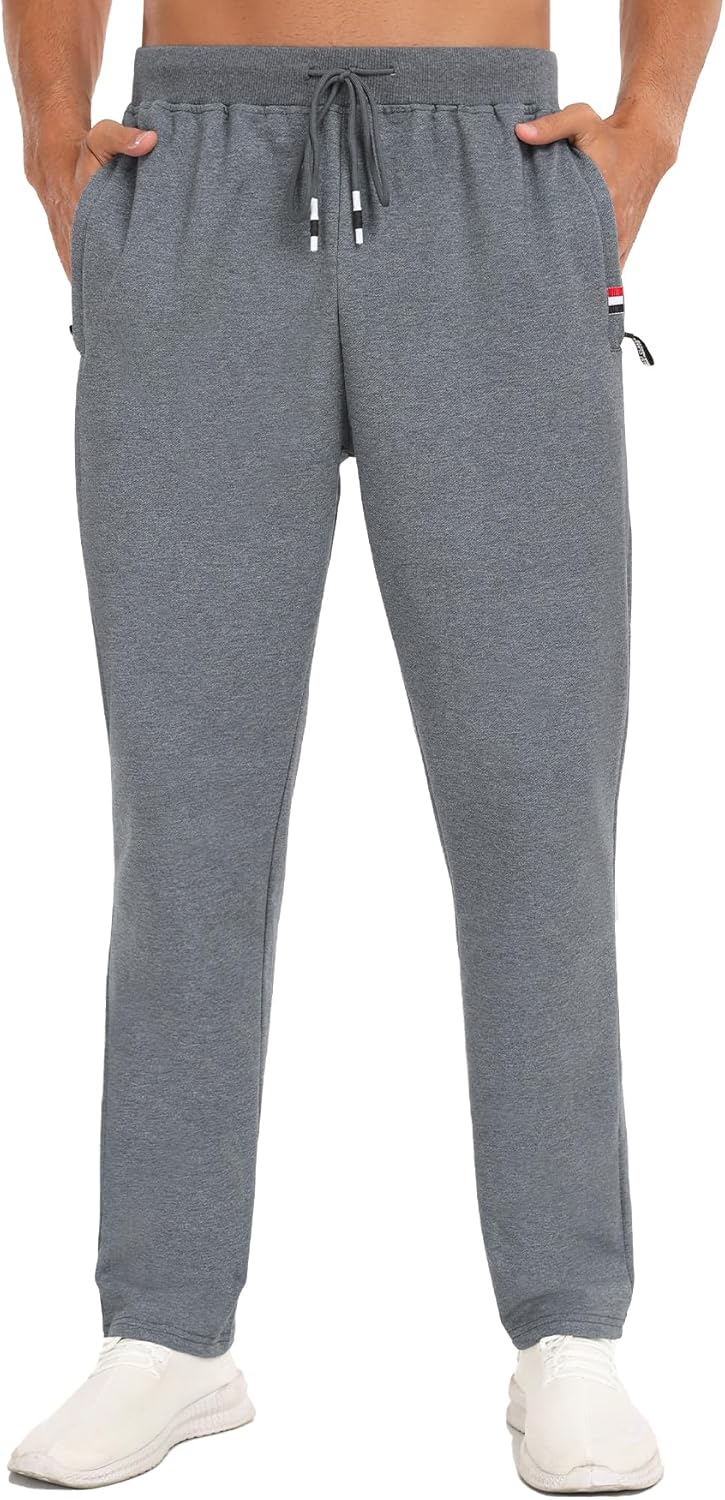 Tracksuit Bottoms Men, Cosy Breathable Men's Joggers with Zip Pocket and Elastic...