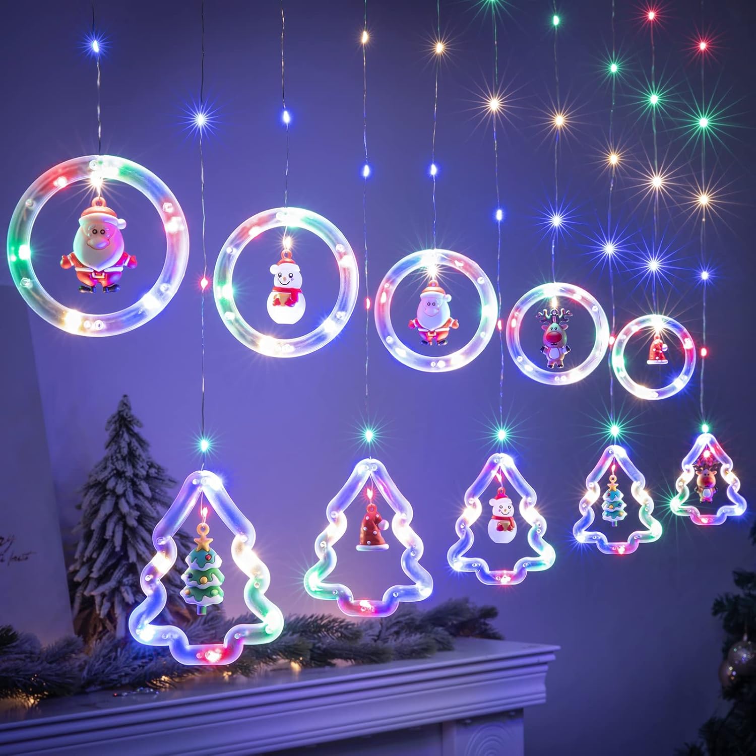 Unique BLOOMWIN Xmas Window Lights, Special Christmas Curtain Lights for Festive...