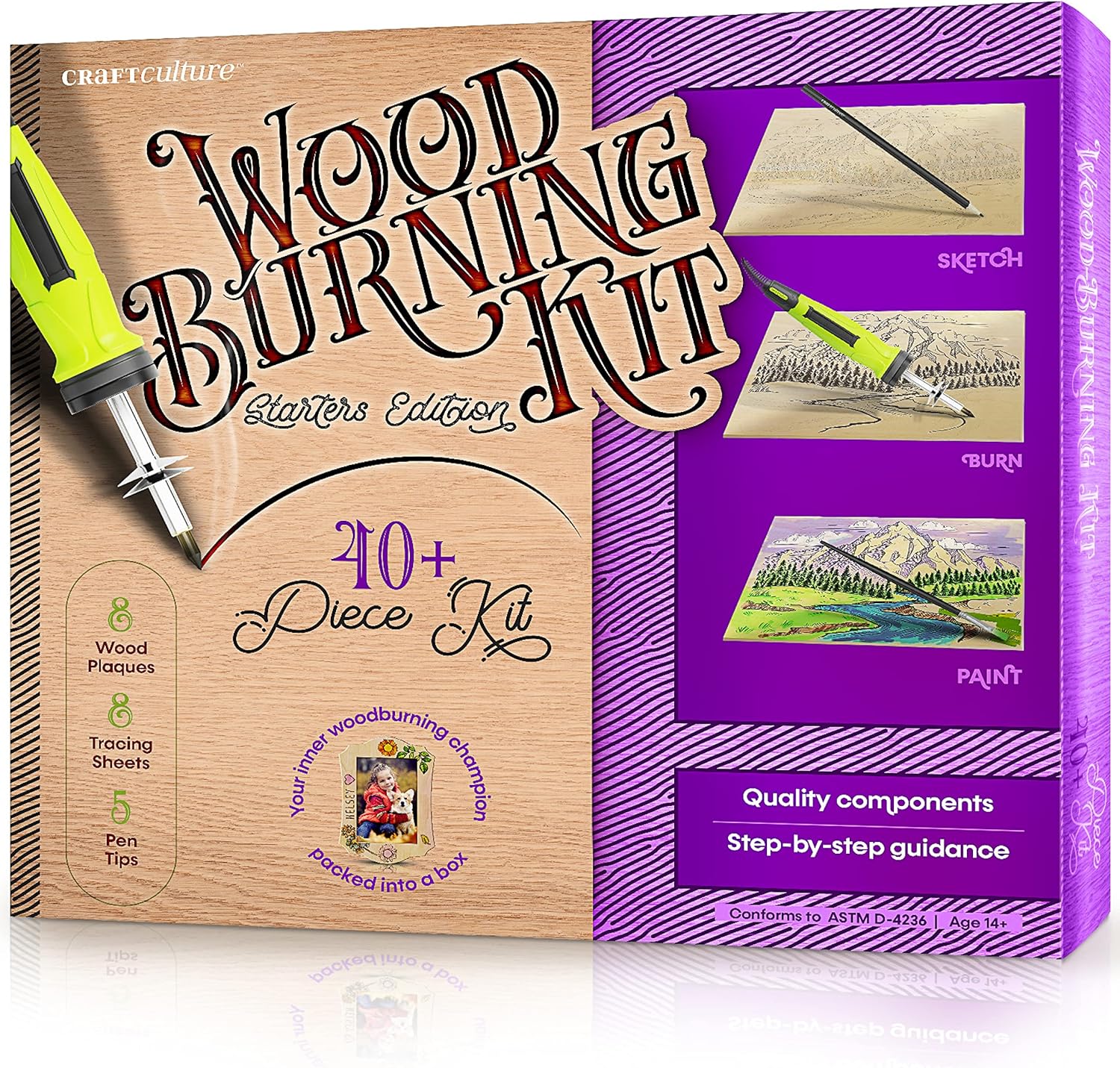 Craft Culture Beginners Wood Burning Kit for Kids, Teenage Boys & Girls - Christ...
