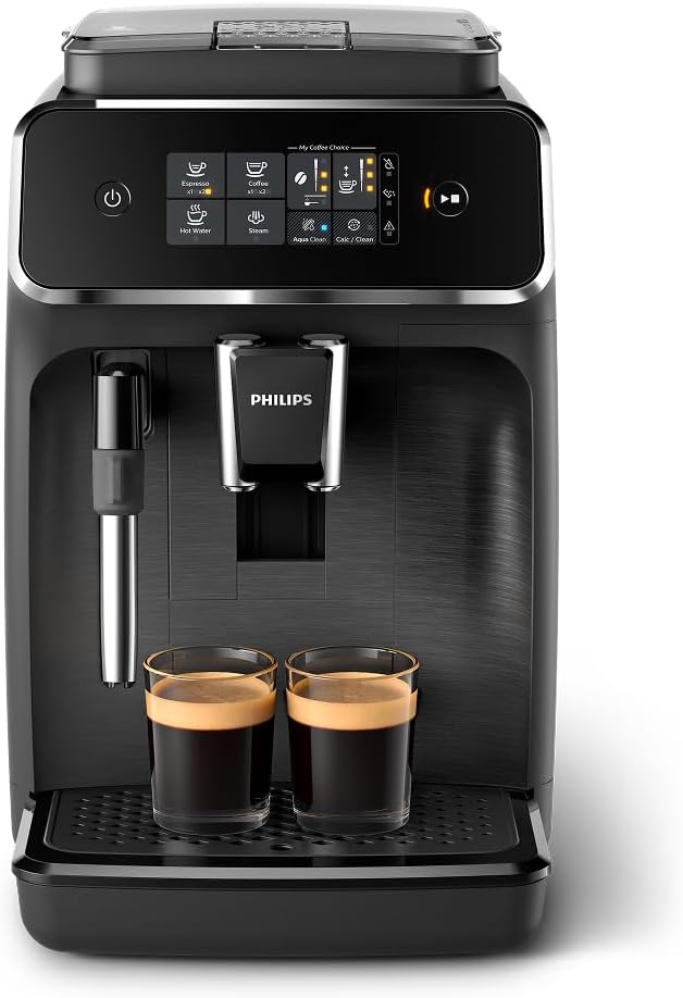 Philips 2200 Series Fully Automatic Espresso Machine, Classic Milk Frother, 2 Co...