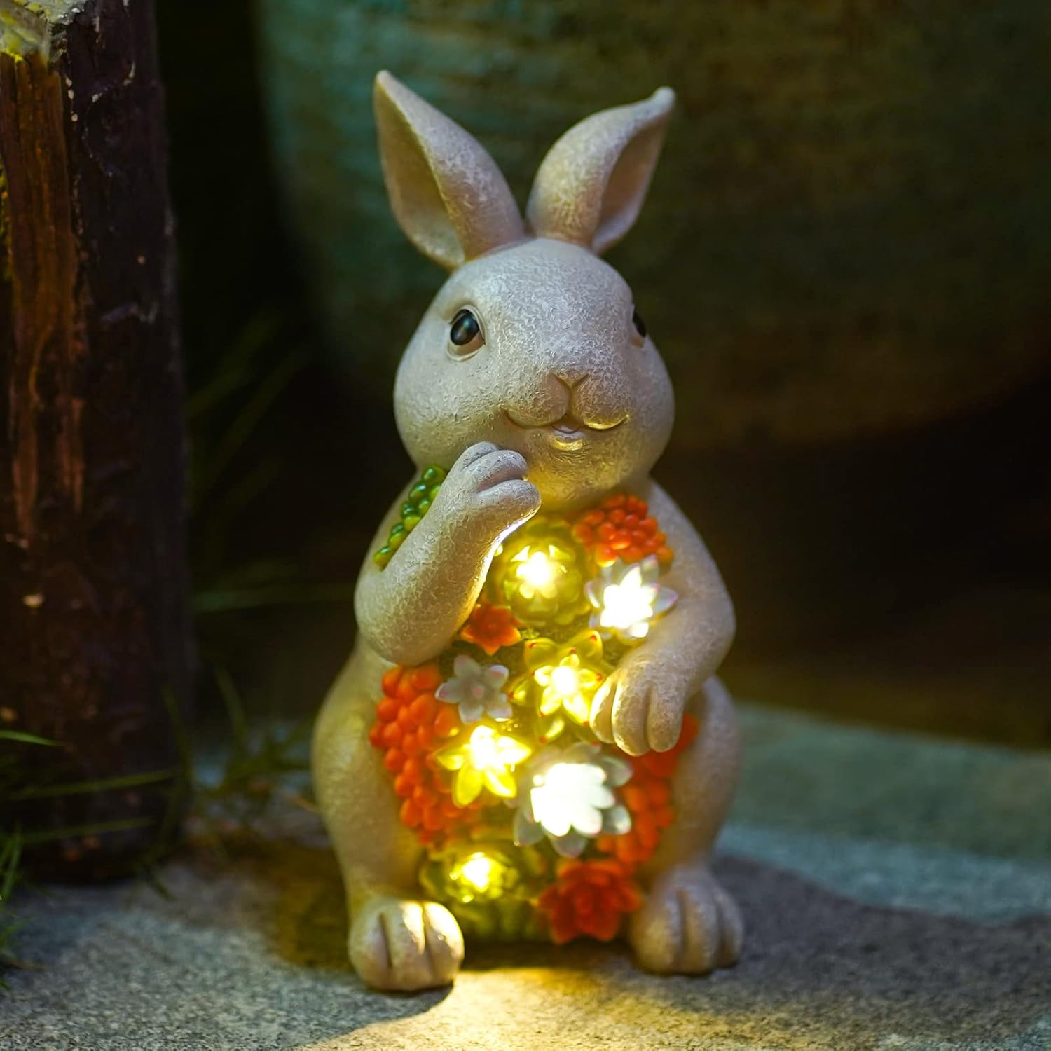 Unique Goodeco Rabbit Statue, Special Solar Garden Ornaments, Waterproof Rabbit...