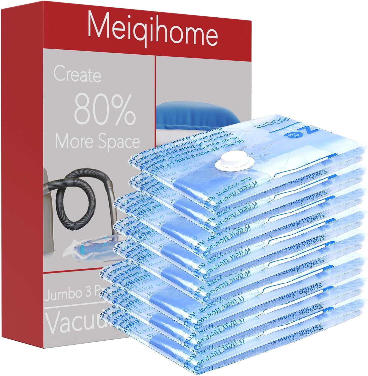 Vacuum Storage Bags,10 Small Space Saver Sealer Bags, Vacuum Bags for Clothes, P...