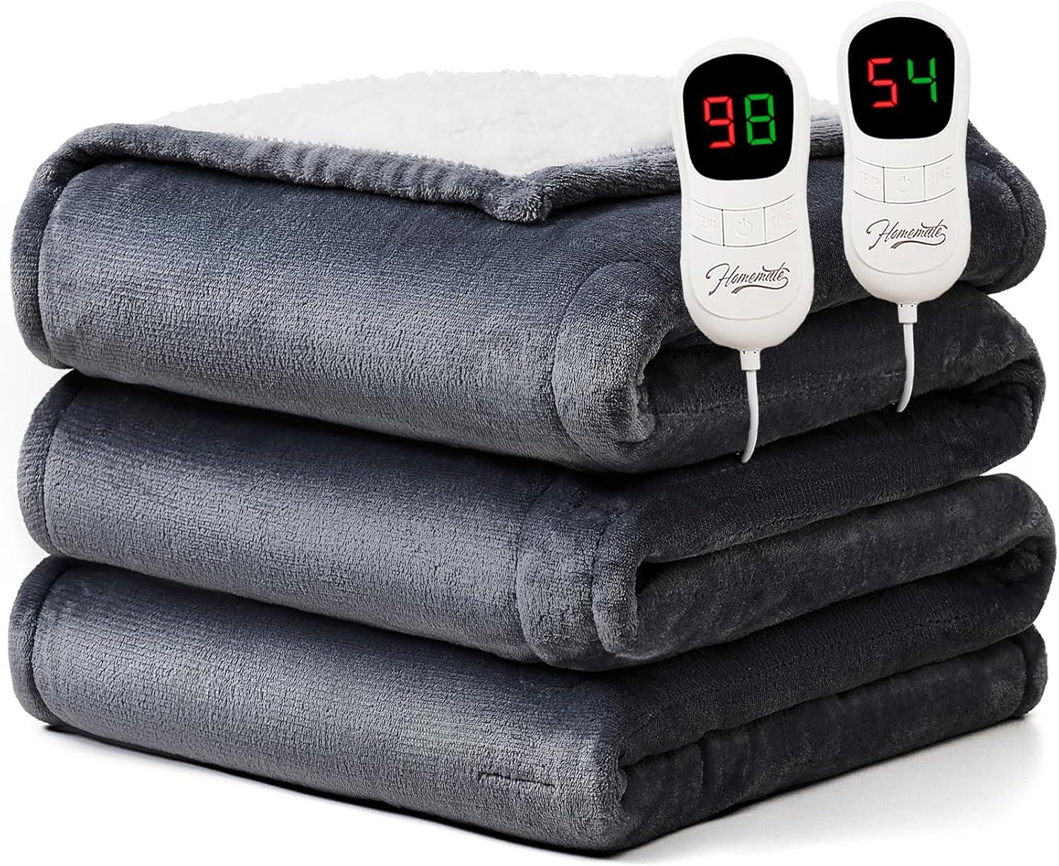 Homemate Electric Heated Blanket, High-Quality Heating Blanket King Size with Du...