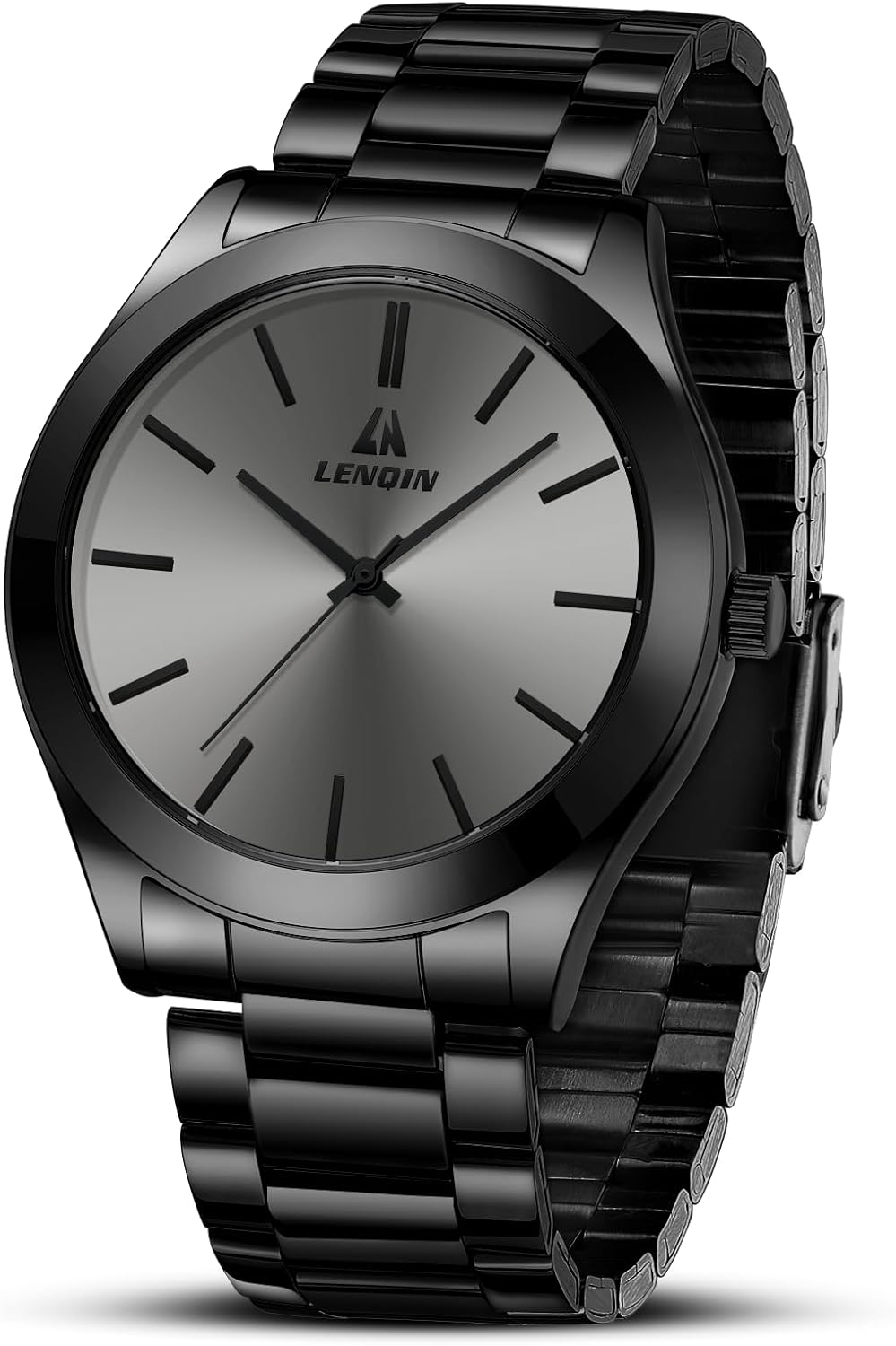 LN LENQIN Mens Watches Stainless Steel Watches Men Analog Quartz Watch 30M Water...