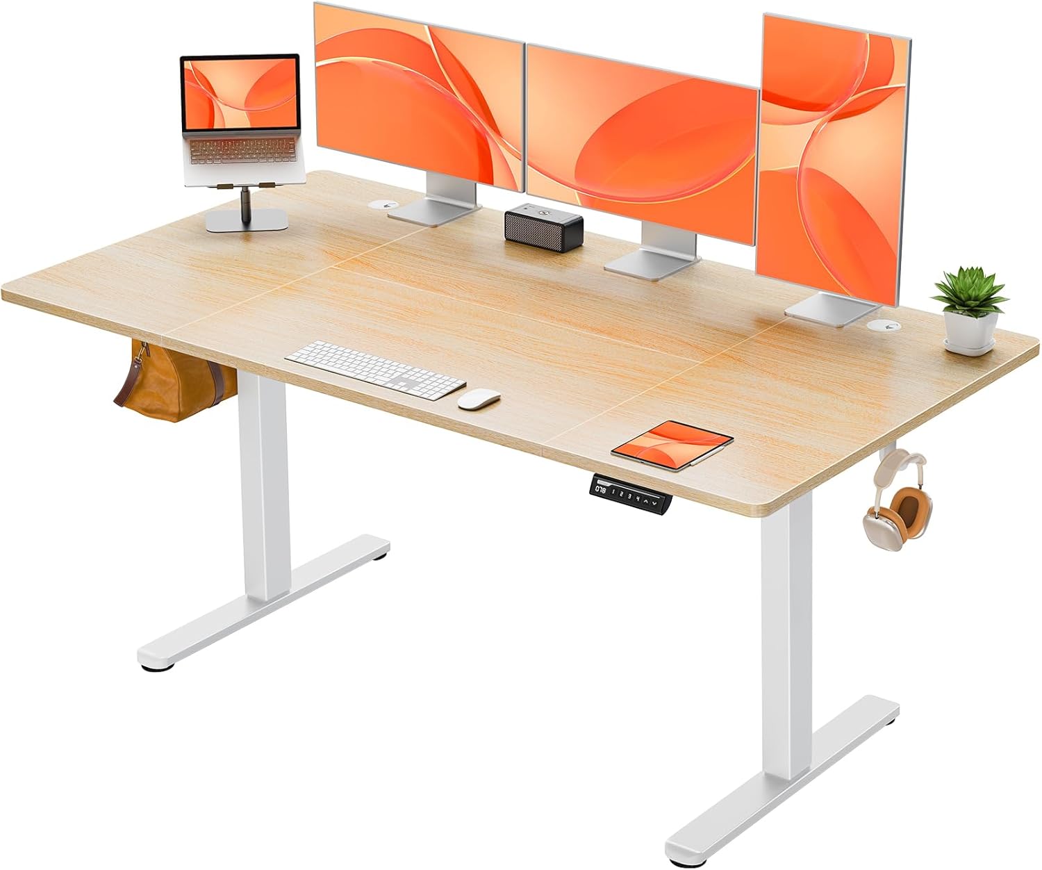 ErGear Electric Standing Desk Height Adjustable 160 x 80cm, Sit Stand Desk with...